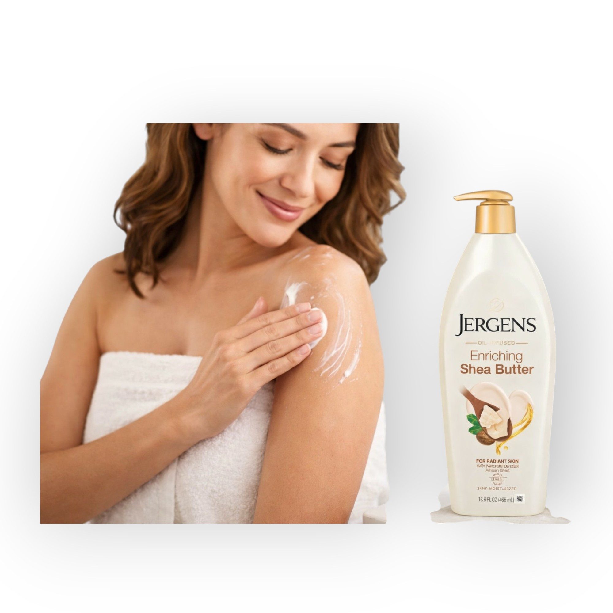 Jergens Körperlotion Jergens Shea Butter Lotion Packung, intensive Feuchtigkeit, verbessert Geschmeidigkeit