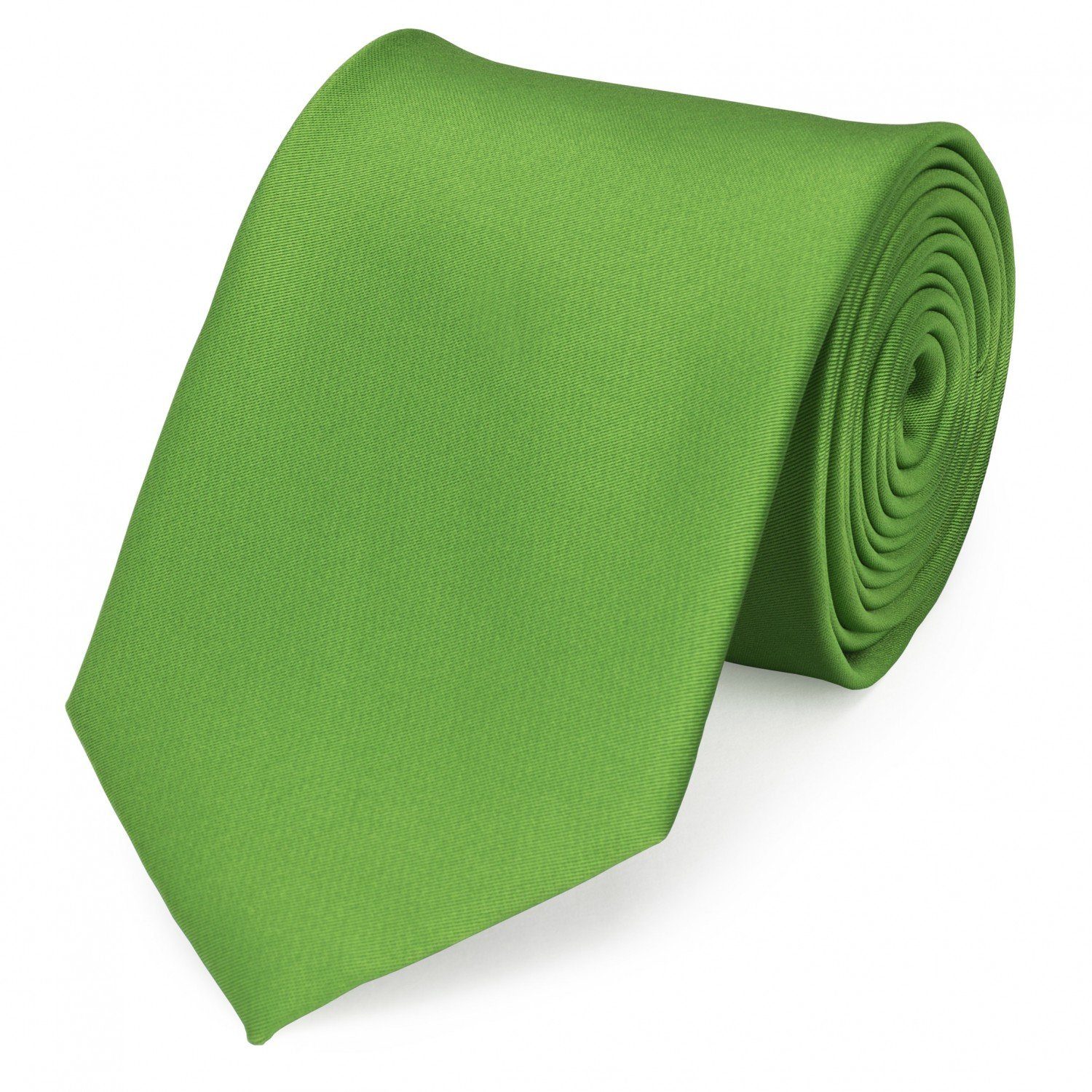 Fabio Farini Krawatte Grüne Herren Krawatten - Schlips mit Farbton Grün in 8cm (ohne Box, 1-St., Unifarben) Breit (8cm), Grasgrün
