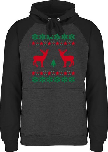Shirtracer Hoodie »Norweger Pixel Rentier Weihnachten - Weihnachten & Silvester Geschenke - Unisex Baseball Hoodie für Damen und Herren« Neujahrsgeschenke Party Deko