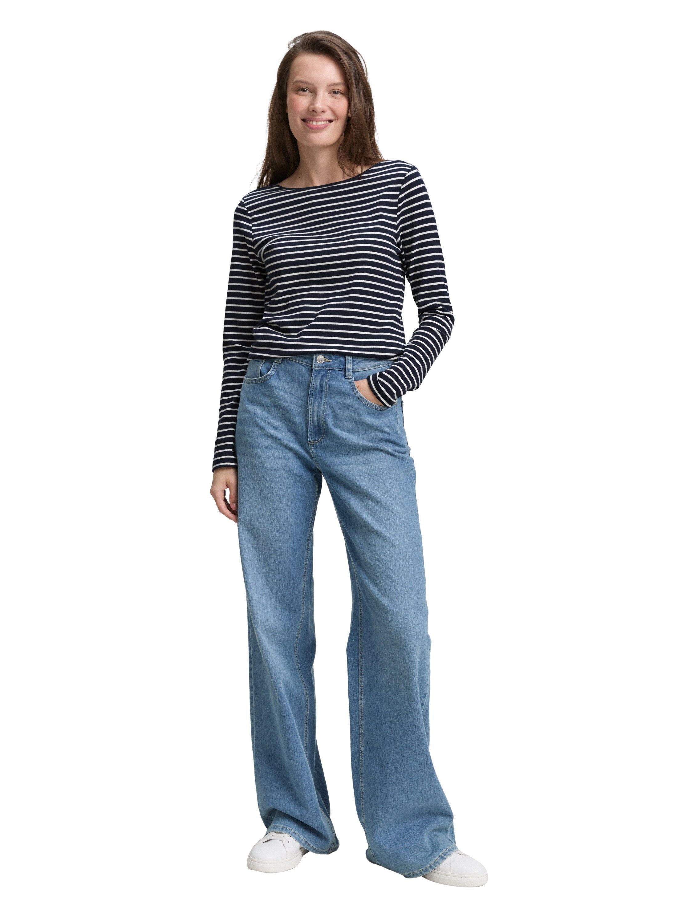 TOM TAILOR T-Shirt Langarmshirt mit Streifenmuster