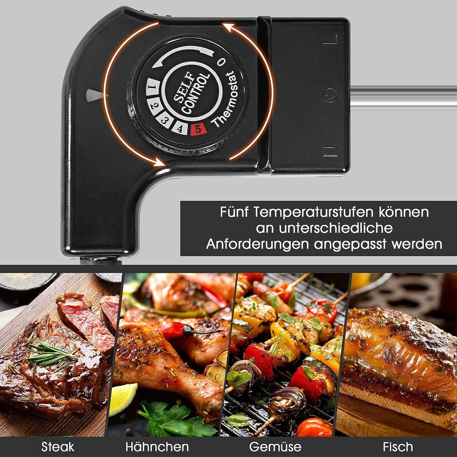 KOMFOTTEU Elektrogrill, 1800,00 W, mit Antihaftebeschichtung, 90 x 23 cm
