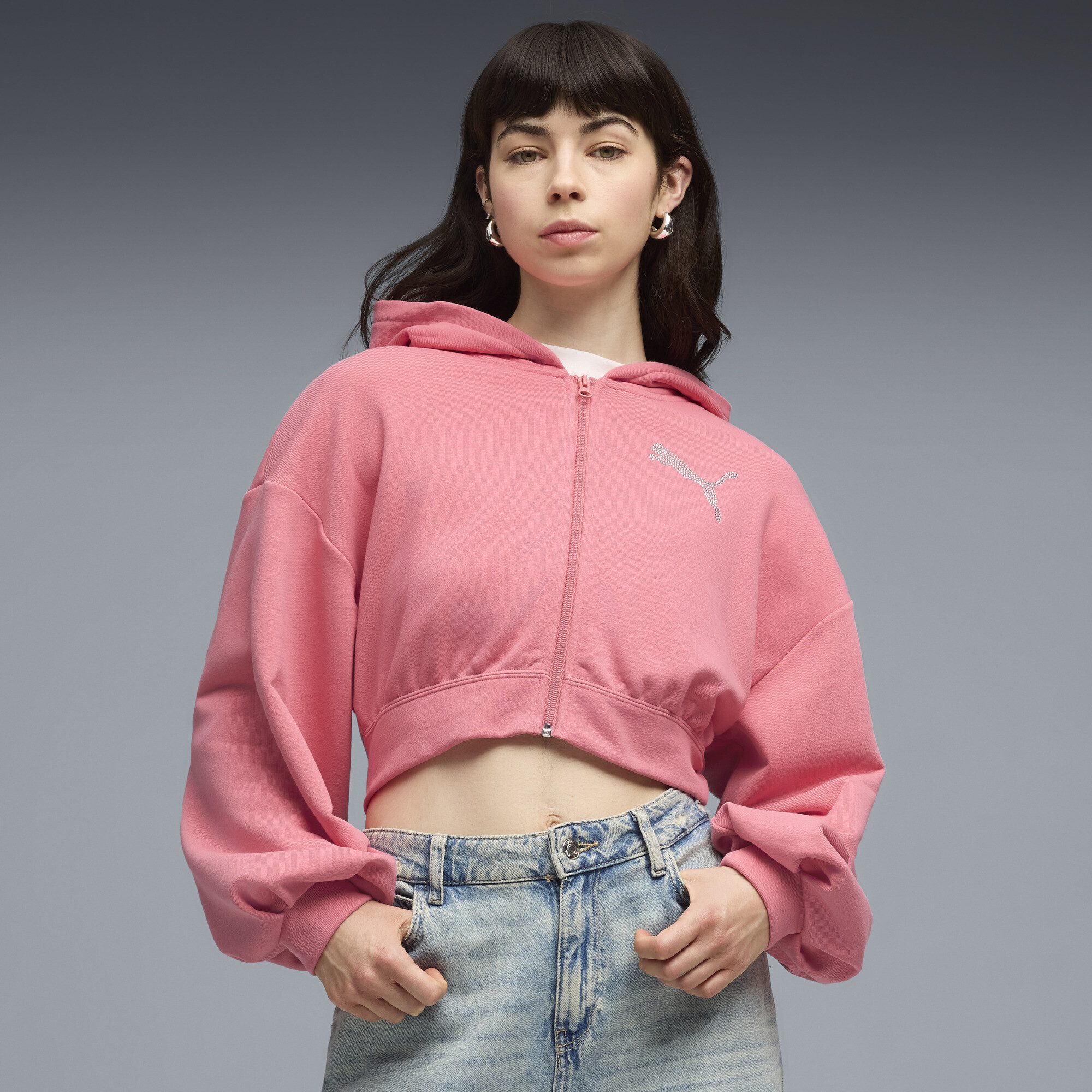 PUMA Hoodie Essentials Graphics Bedazzled Kapuzenjacke Damen