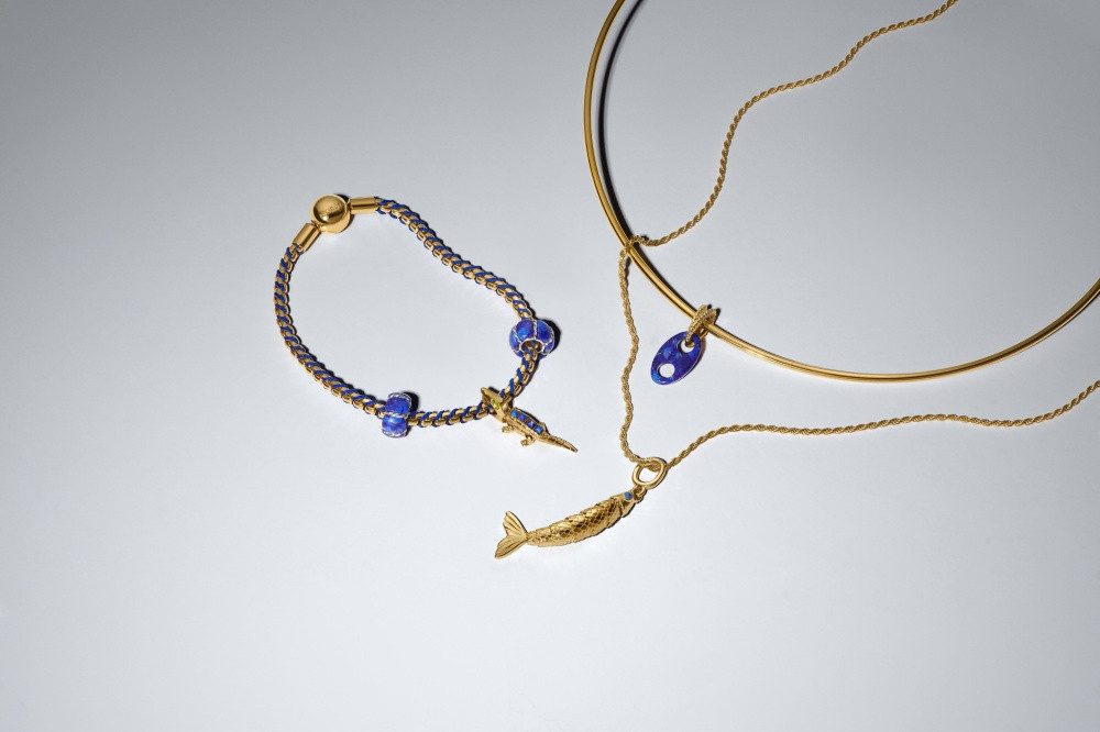 Pandora Bettelarmband Pandora Moments Blaue Kordel Schlangen Gliederarmband 563816C02-17