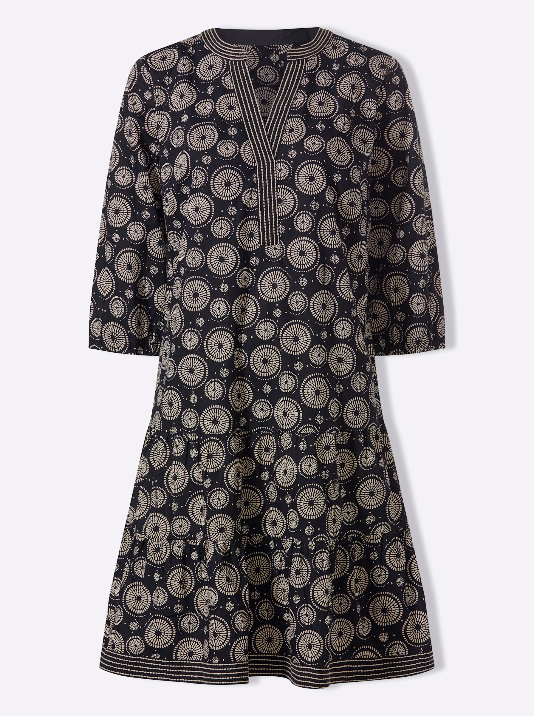 Etuikleid Druck-Kleid 3/4-Arm