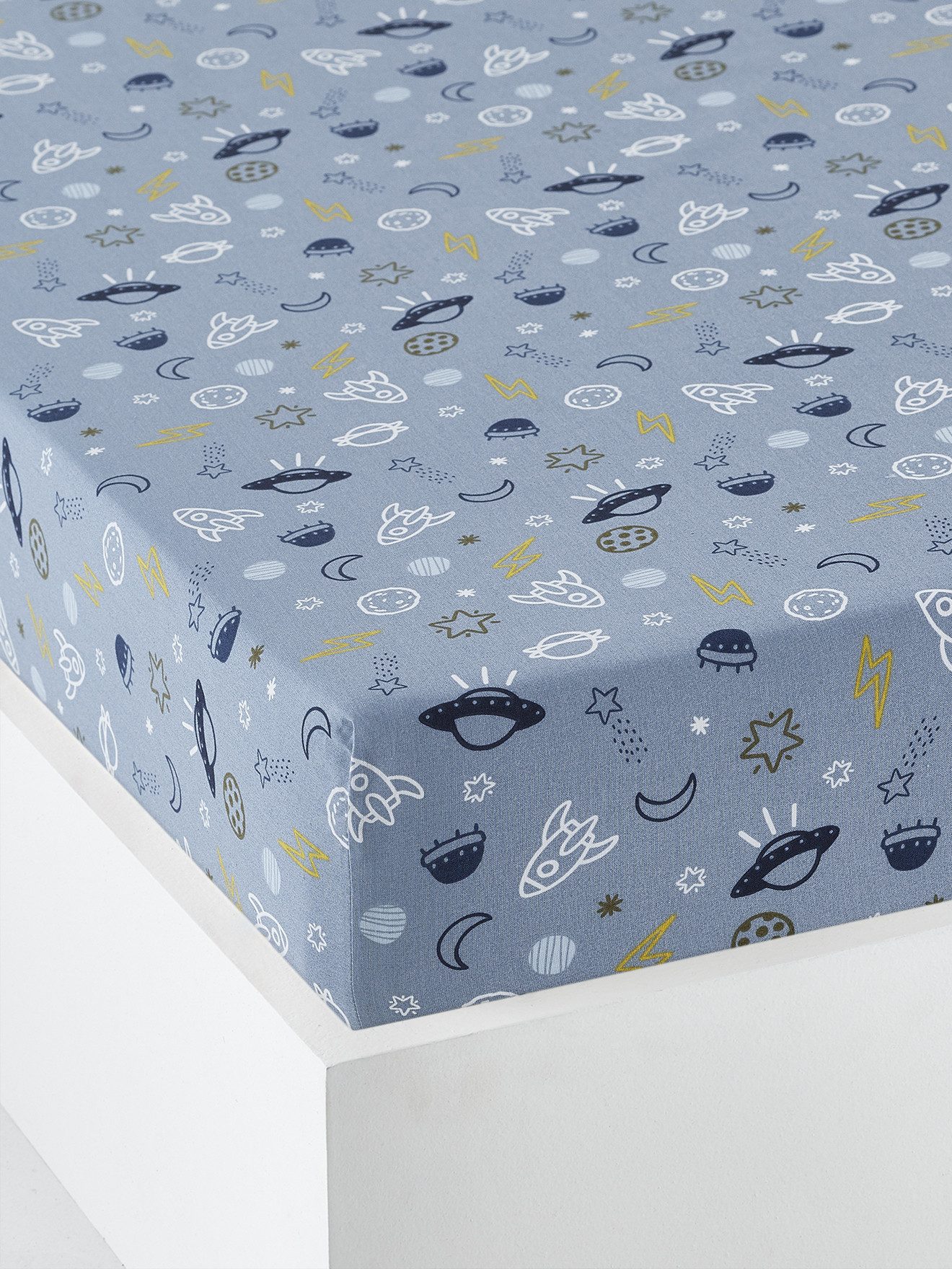 vertbaudet Spannbettlaken Kinder Spannbettlaken COSMOS, Baumwolle günstig online kaufen