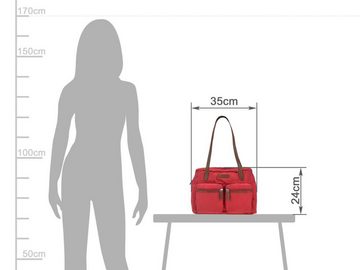 Greenburry Shopper "Emily" Nylon Schultertasche 35x24cm, leicht, kompakt, praktisch, lange Gurte, rot