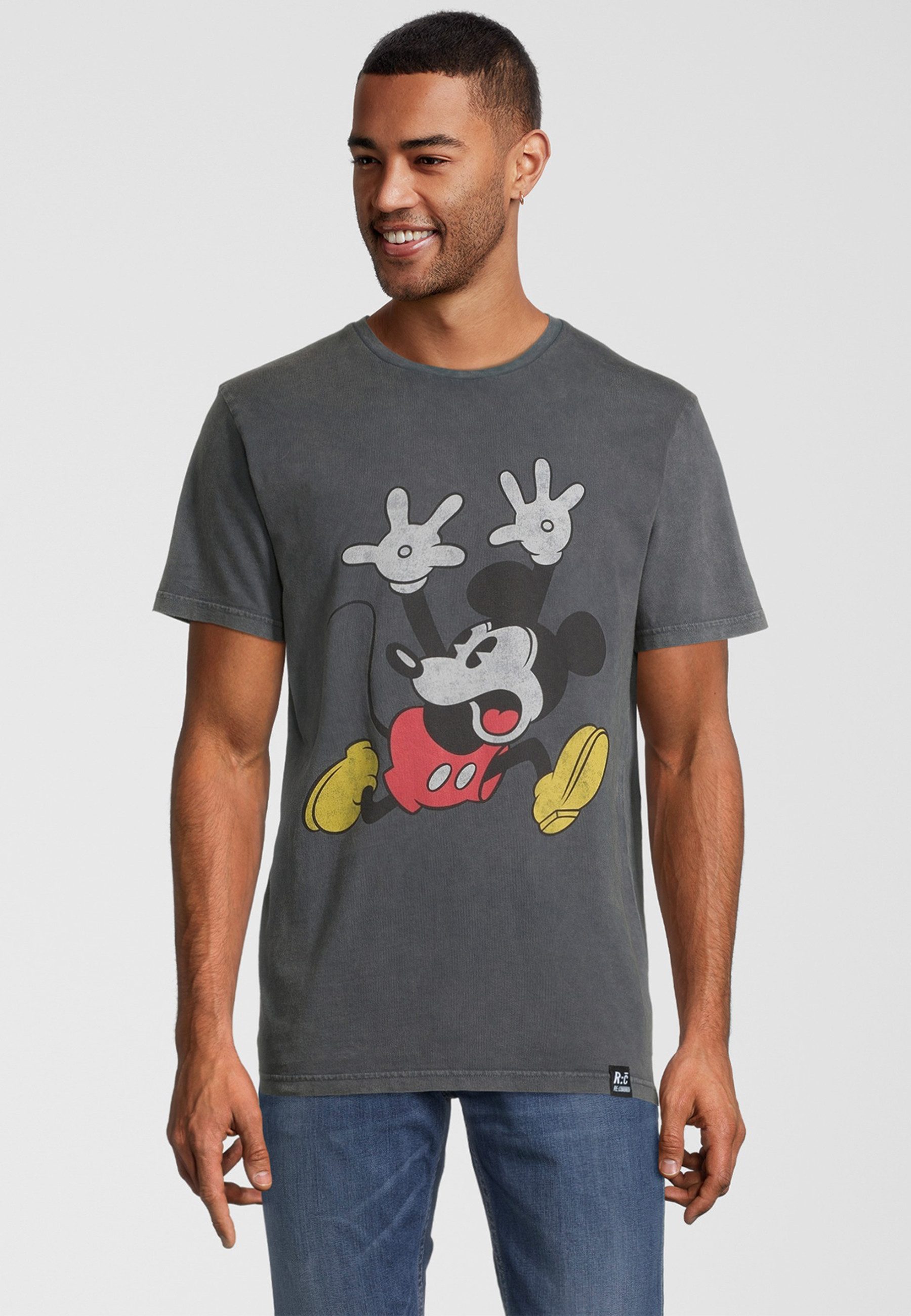 Recovered T-Shirt Disney Mickey Mouse Panic GOTS zertifizierte Bio-Baumwolle
