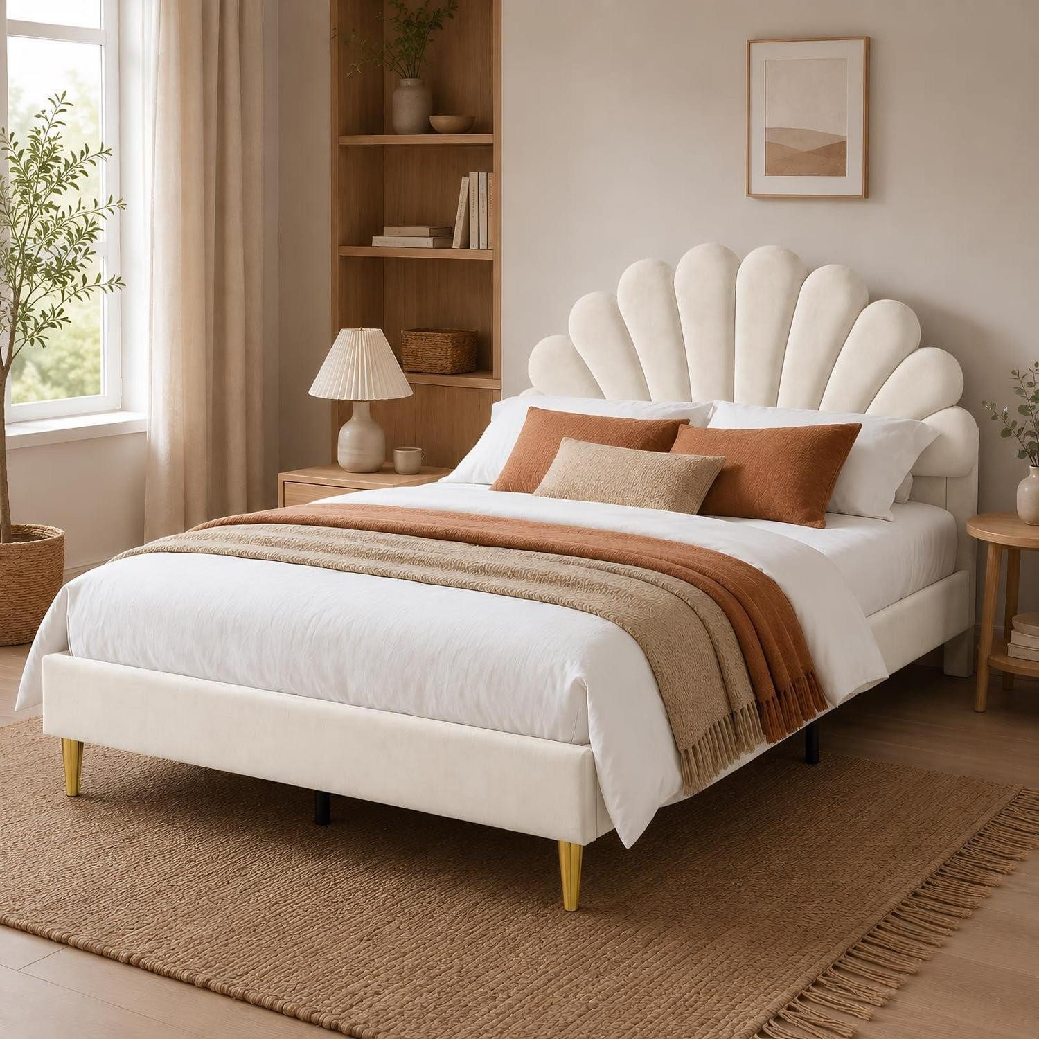 LuxusKollektion Prinzessinbett Gepolstertes Mädchenbett 140x200 Muschel