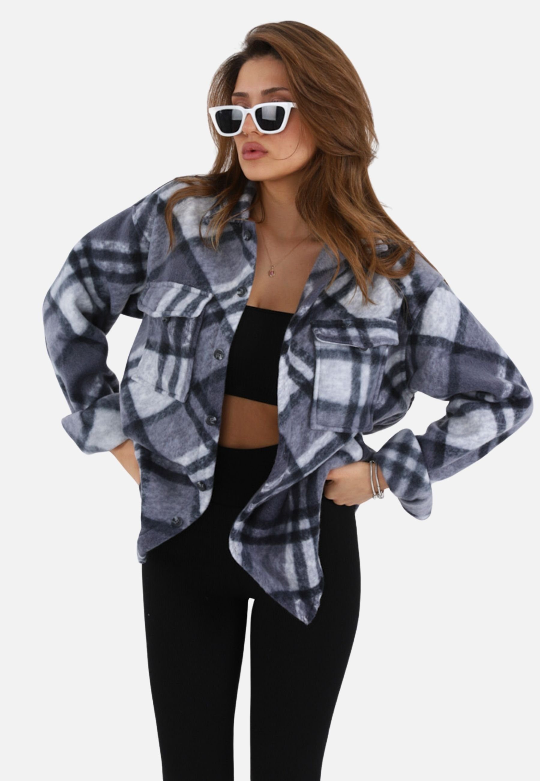 COFI Casuals Hemdjacke Damen Fleecejacke Hemdjacke Hemdbluse günstig online kaufen