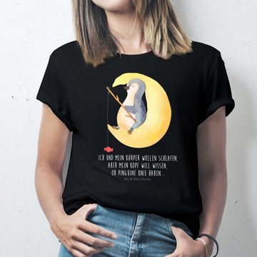 Mr. & Mrs. Panda T-Shirt Pinguin Mond - Schwarz - Geschenk, T-Shirt, Nachtruhe, Angel, schlafe (1-tlg)