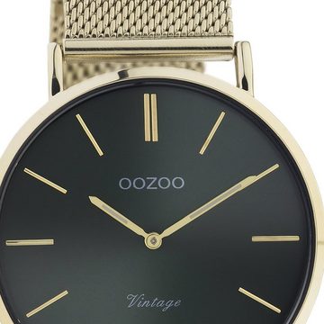 OOZOO Quarzuhr Oozoo Damen Armbanduhr Vintage Analog, (Analoguhr), Damenuhr rund, groß (ca. 40mm) Metallarmband, Fashion-Style