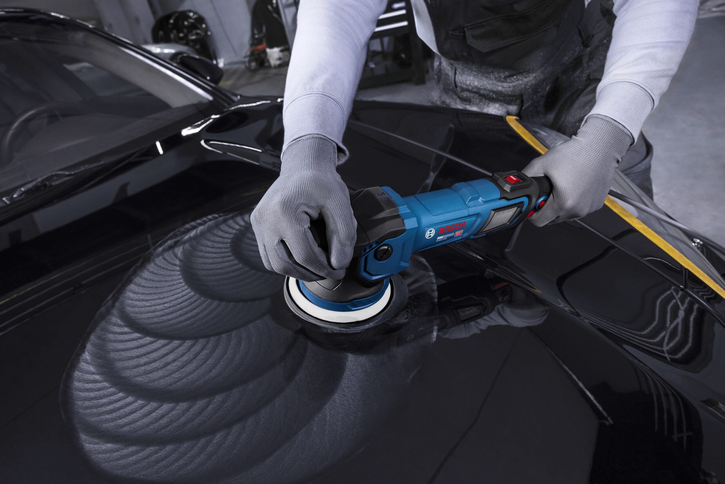 BOSCH Winkelpolierer GPX, Polierer GPX9-125S mit Schwamm 130 mm - in Werkzeugtasche