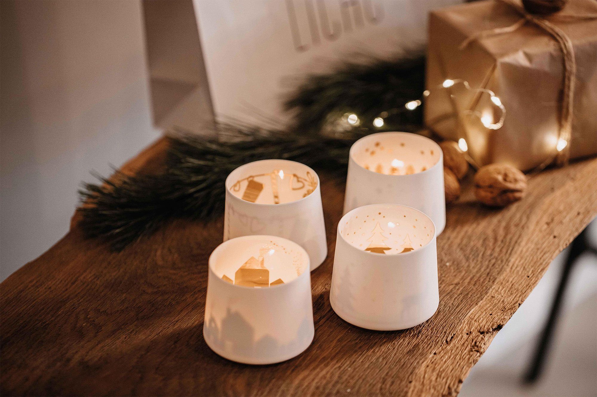 Räder Teelichthalter Schattenspiel Reh 7,5x6,5 cm Porzellan günstig online kaufen