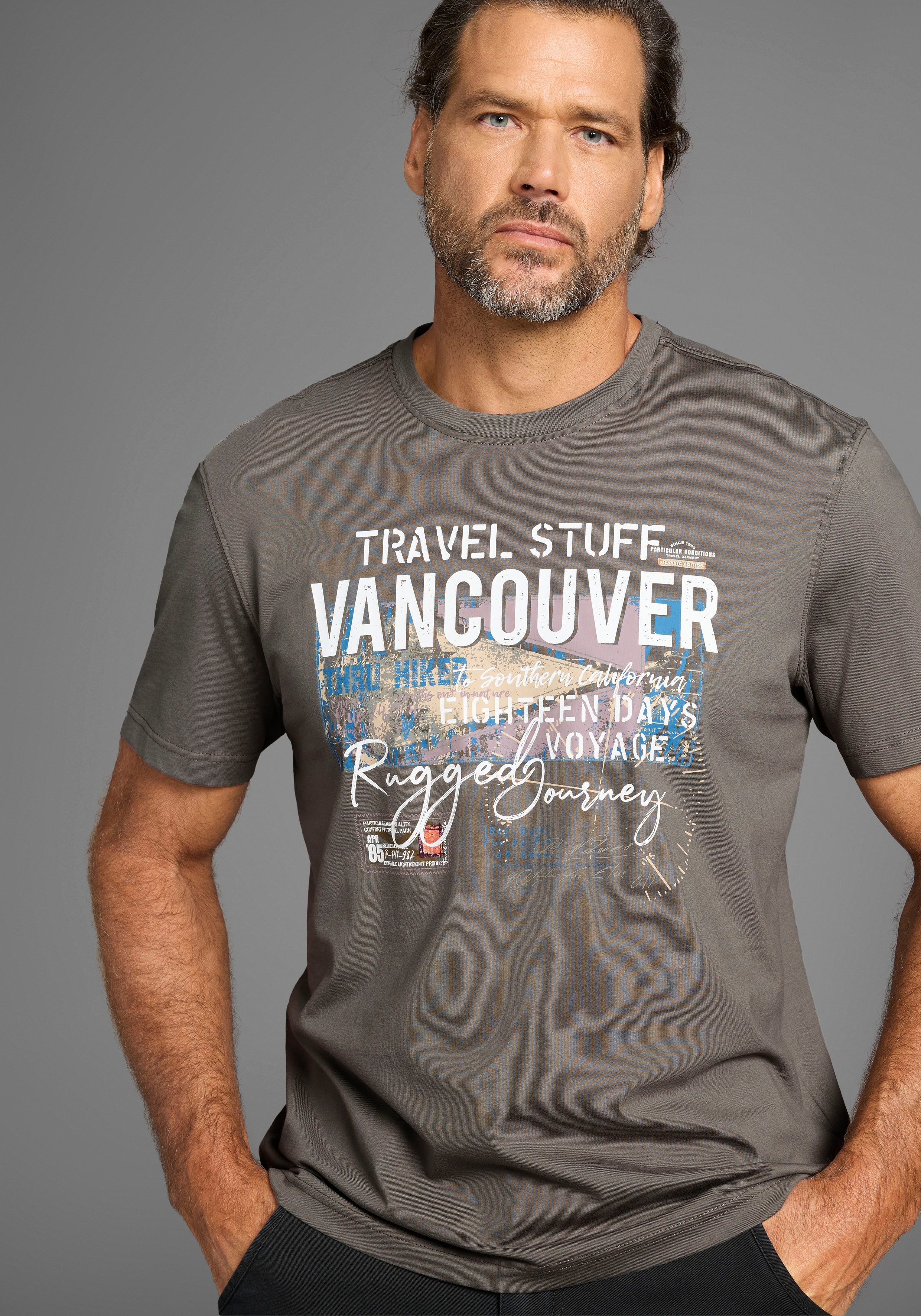 Man's World T-Shirt Kurzarm, bedruckt, Rundhalsausschnitt, aus dehnbarem Je günstig online kaufen