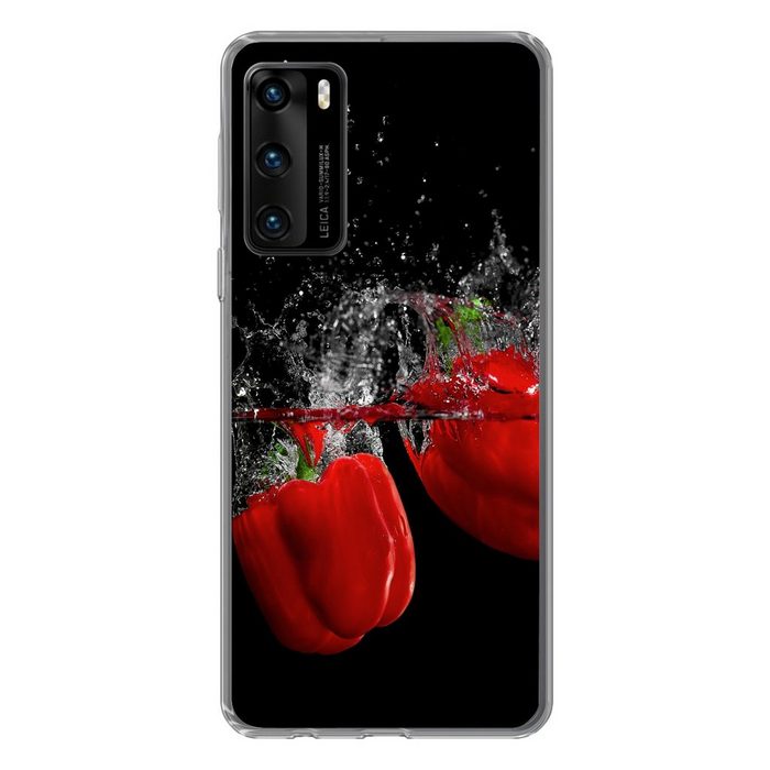MuchoWow Handyhülle Paprika - Gemüse - Stilleben - Wasser - Rot Handyhülle Huawei P40 Handy Case Silikon Bumper Case