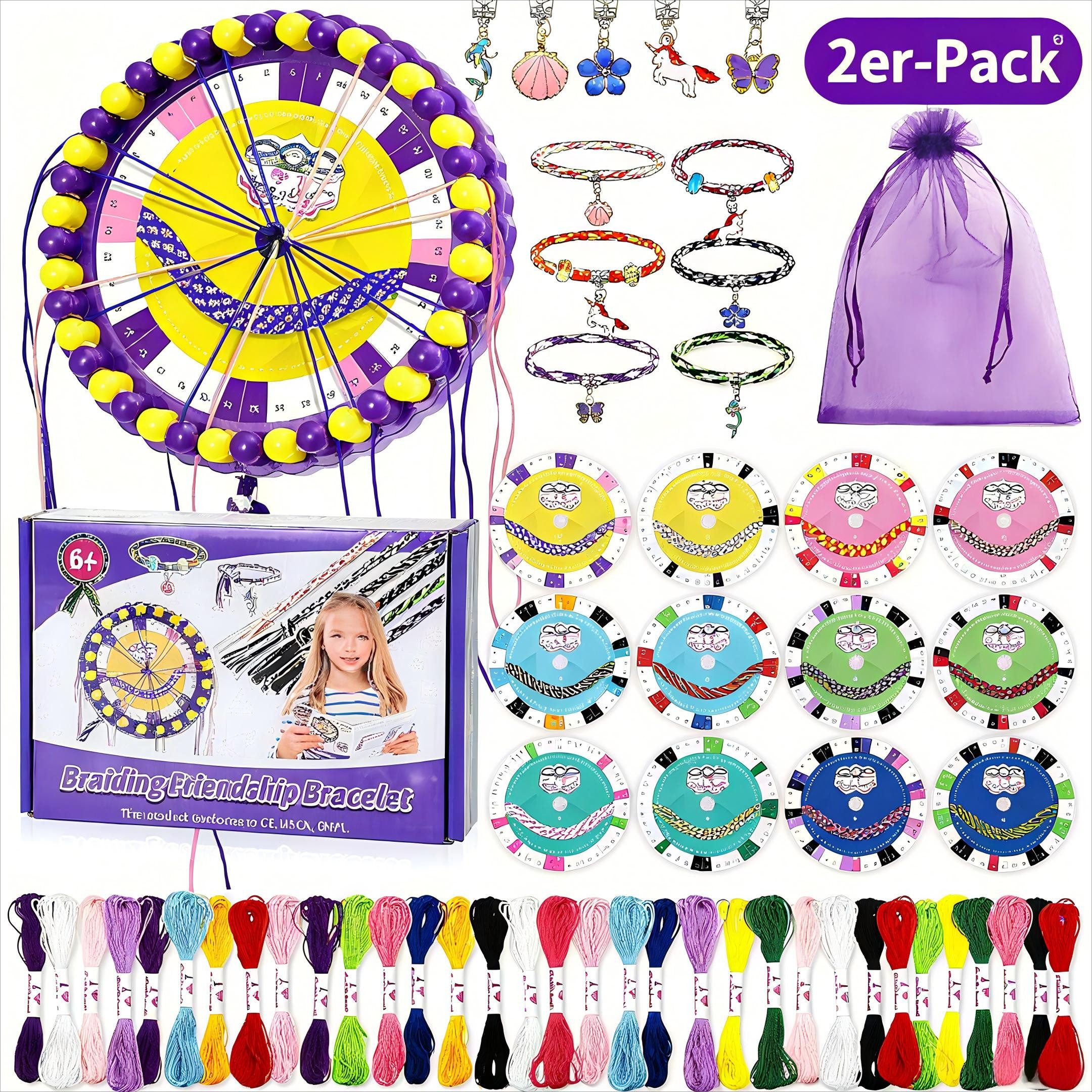 POPOLIC Kreativset Freundschaftsbänder Bastelset für Mädchen, (2-tlg), 6-12DIY Kunst und Bastelspielzeug Weihnachten Burtstagsgeschenke