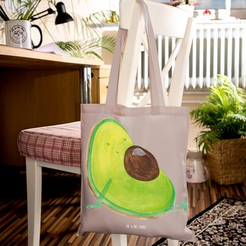 Mr. & Mrs. Panda Tragetasche Avocado Schwangerschaft - Braun Pastell - Geschenk, Vegan, Einkaufsta (1-tlg), Lange Tragegriffe