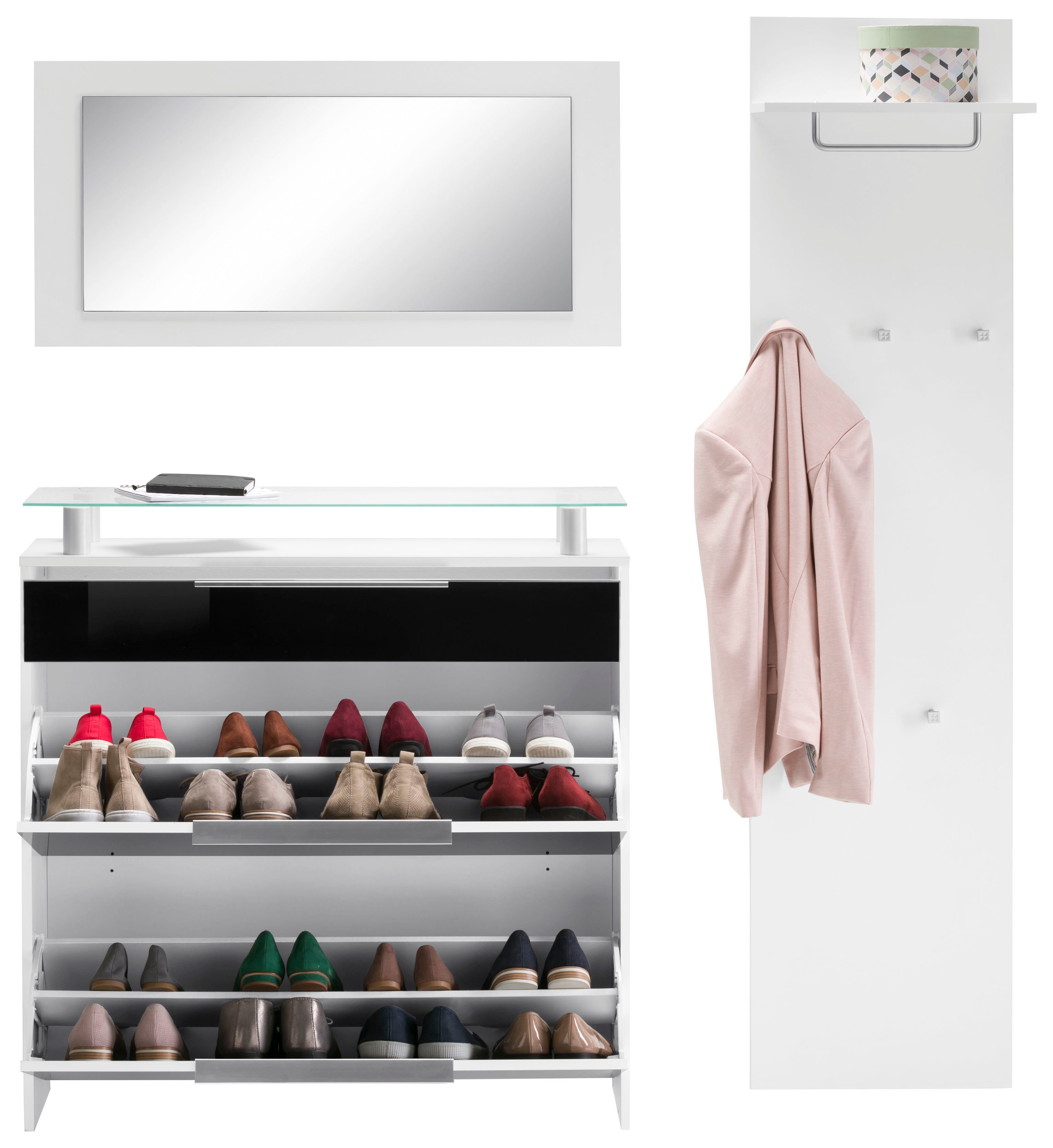 borchardt Möbel Garderoben-Set "Oliva", (3-tlg.), mit hängendem Schuhschran günstig online kaufen