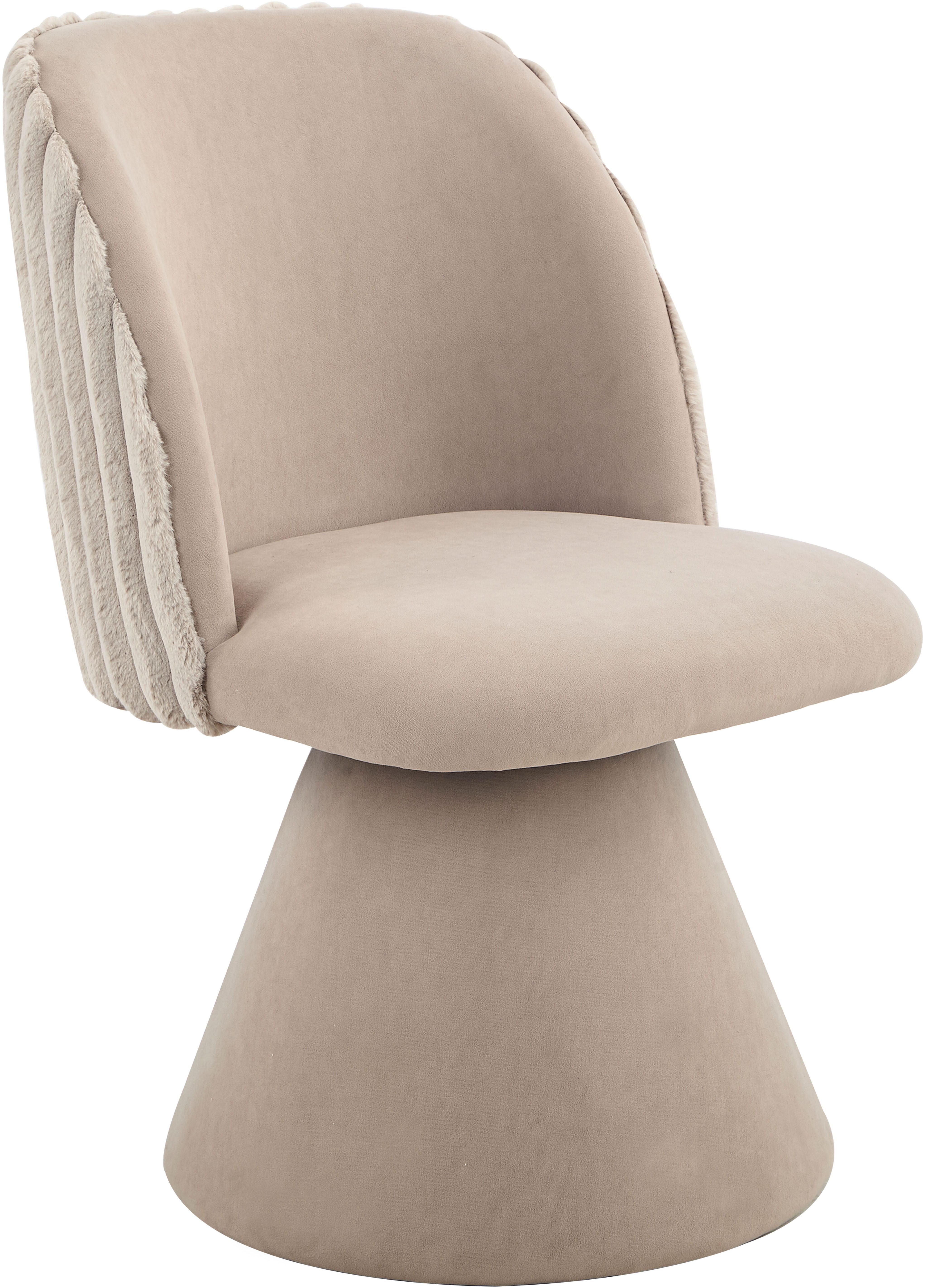 HELA Esszimmerstuhl BARI I Drehstuhl (Set, 2 St), 360° drehbar, Polsterfuß, Materialkombi, Außen Felloptik Innen Velvet – Bild 3 von 5