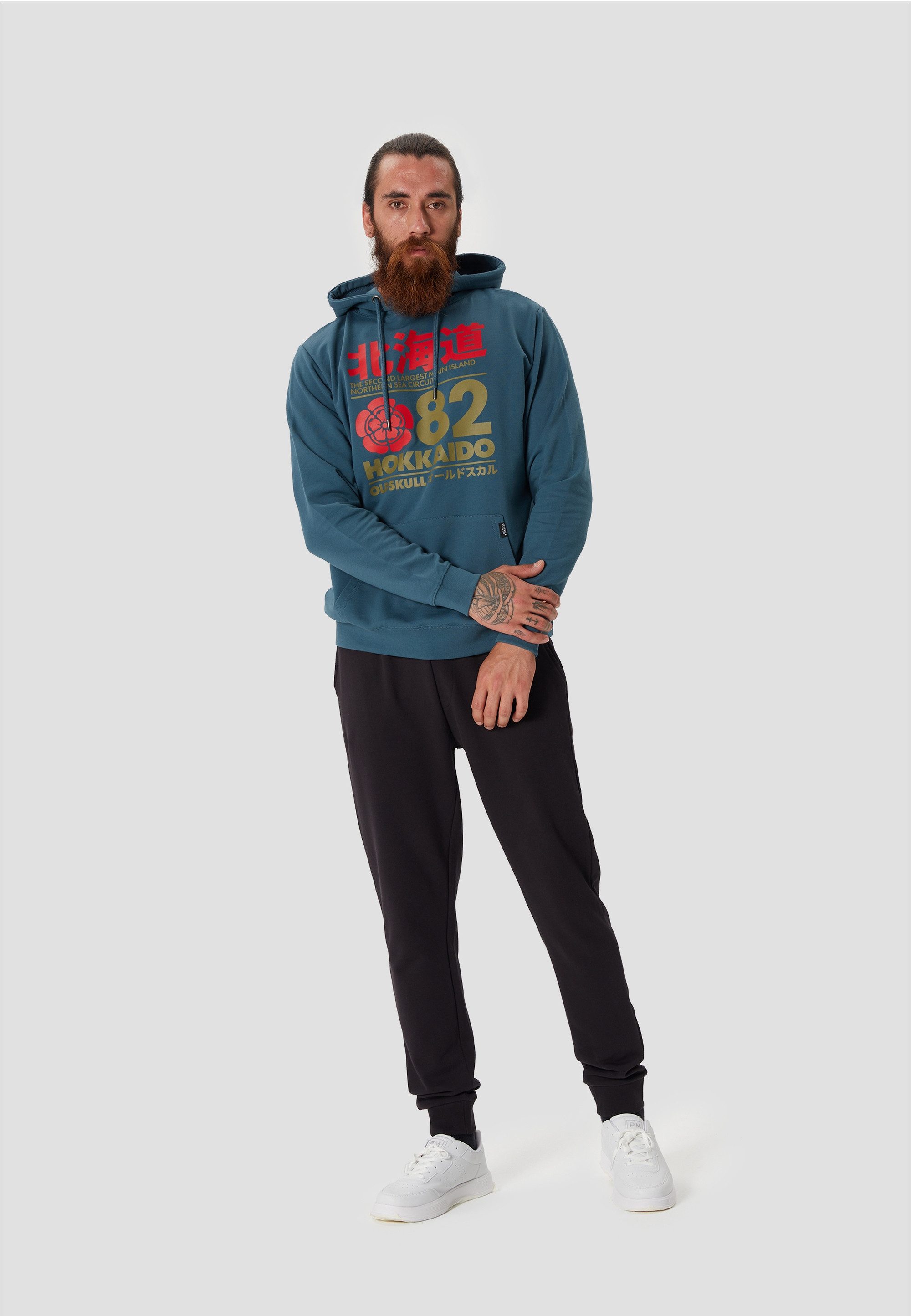 Oldskull Kapuzensweatshirt Retro Japan Island (1-tlg) mit coolem Hokkaido ´82-Print