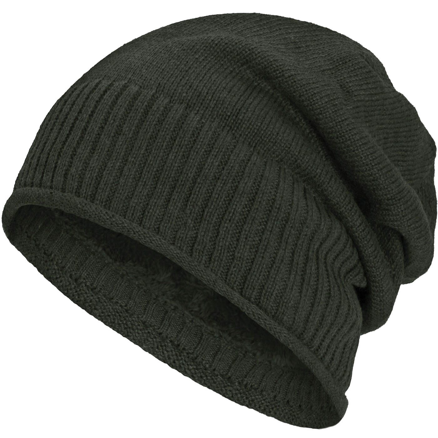 compagno Strickmütze (1-St) Gefütterte Wintermütze für Herren und Damen Mütze Beanie Haube