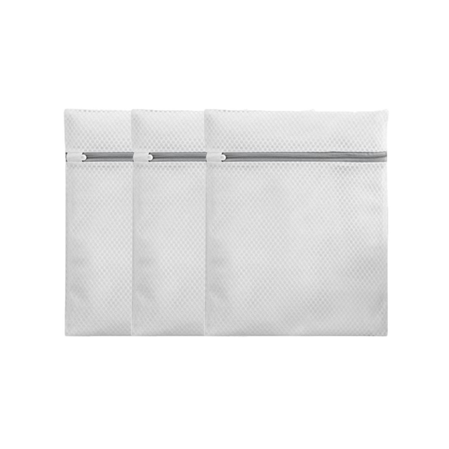 OKWISH Wäschesäckchen 3 Stück Kleidung Wäschesäcke Wäschenetz Wäschebeutel für Waschmaschine,(40 x 50 cm Mit Reißverschluss, 3-St., Reisen Mesh Waschbeutel Laundry Bag 3 Stück), für Empfindliches Mäntel Bluse Schuhe BH Socken Pullover Babykleidung