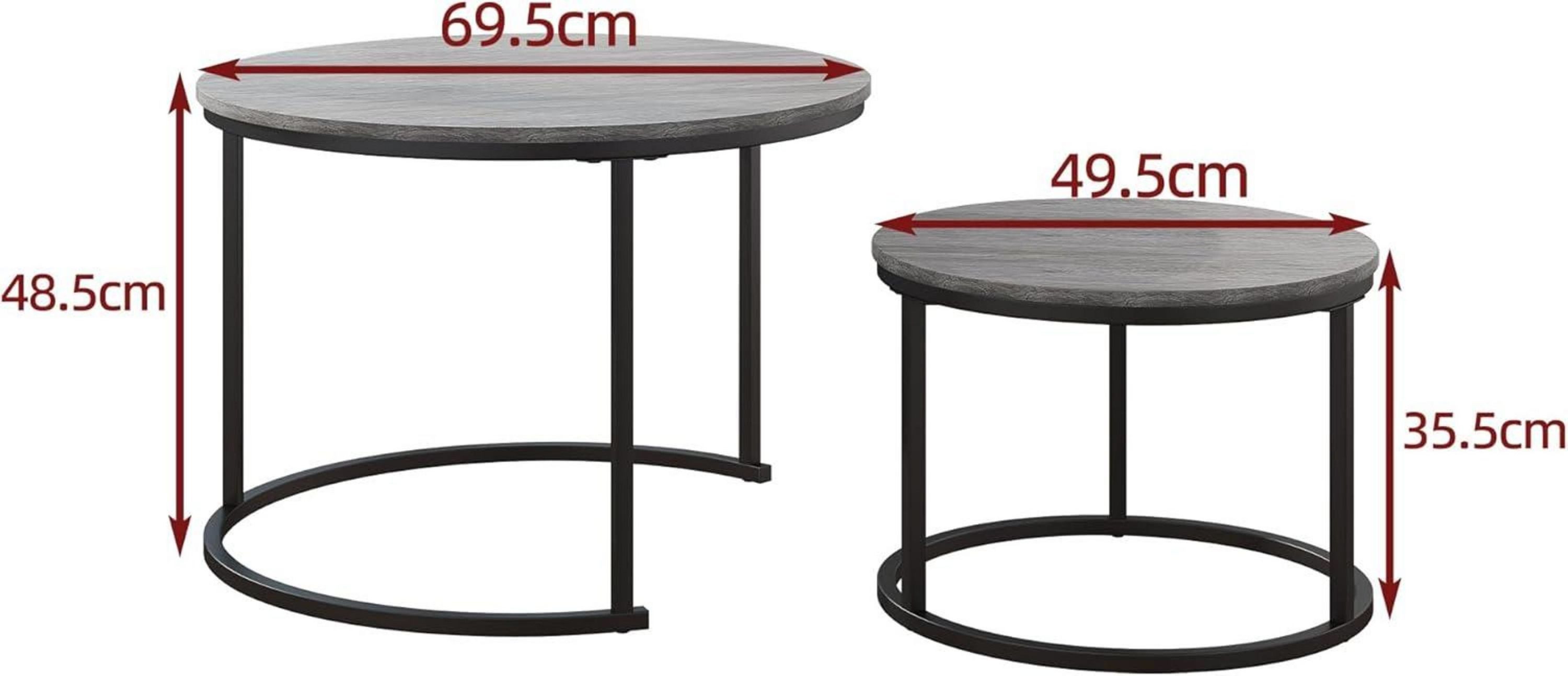 LuxusKollektion Couchtisch Runder Couchtisch Holz Grau günstig online kaufen