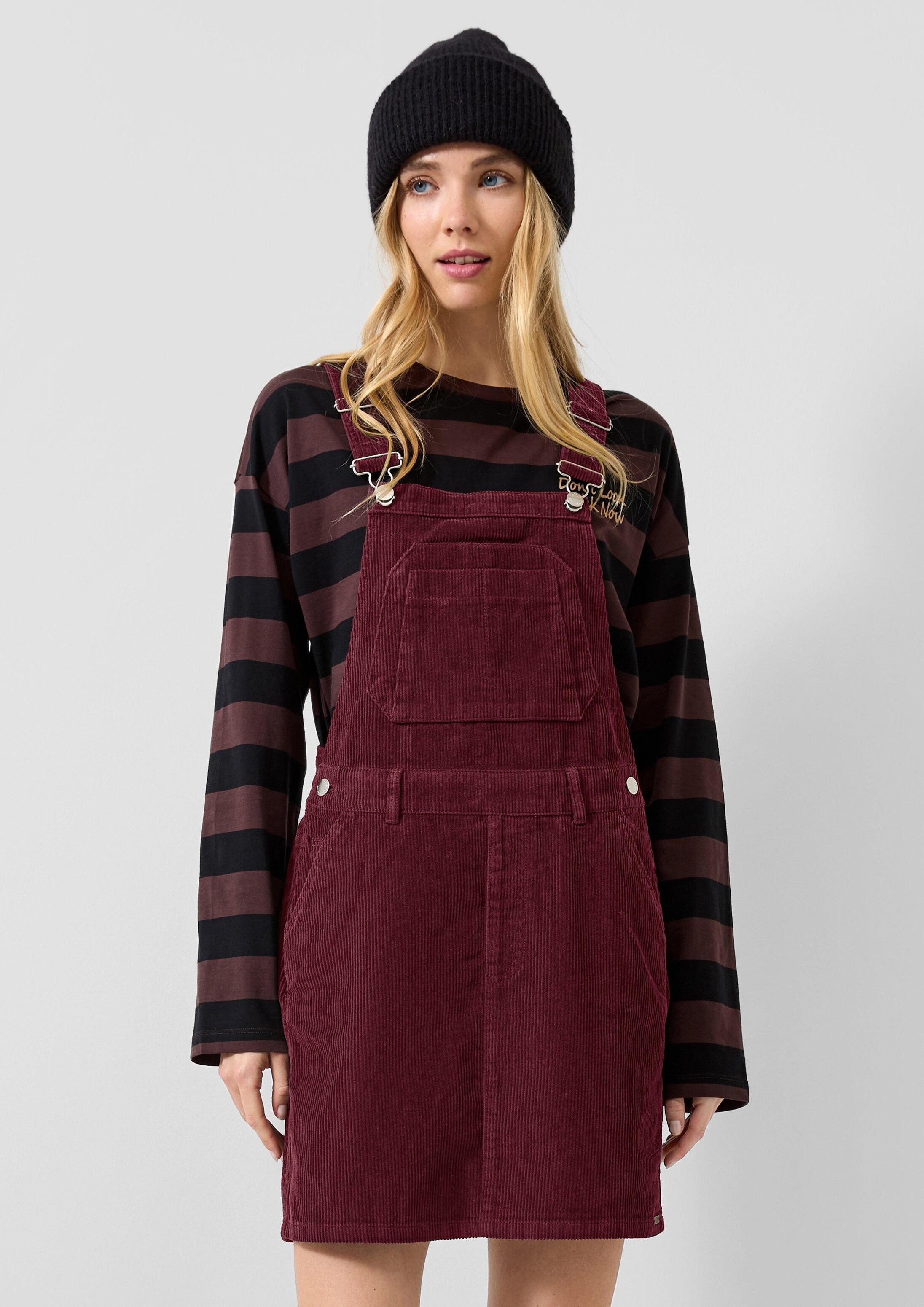 QS Minikleid Kleid Latzkleid aus Cord
