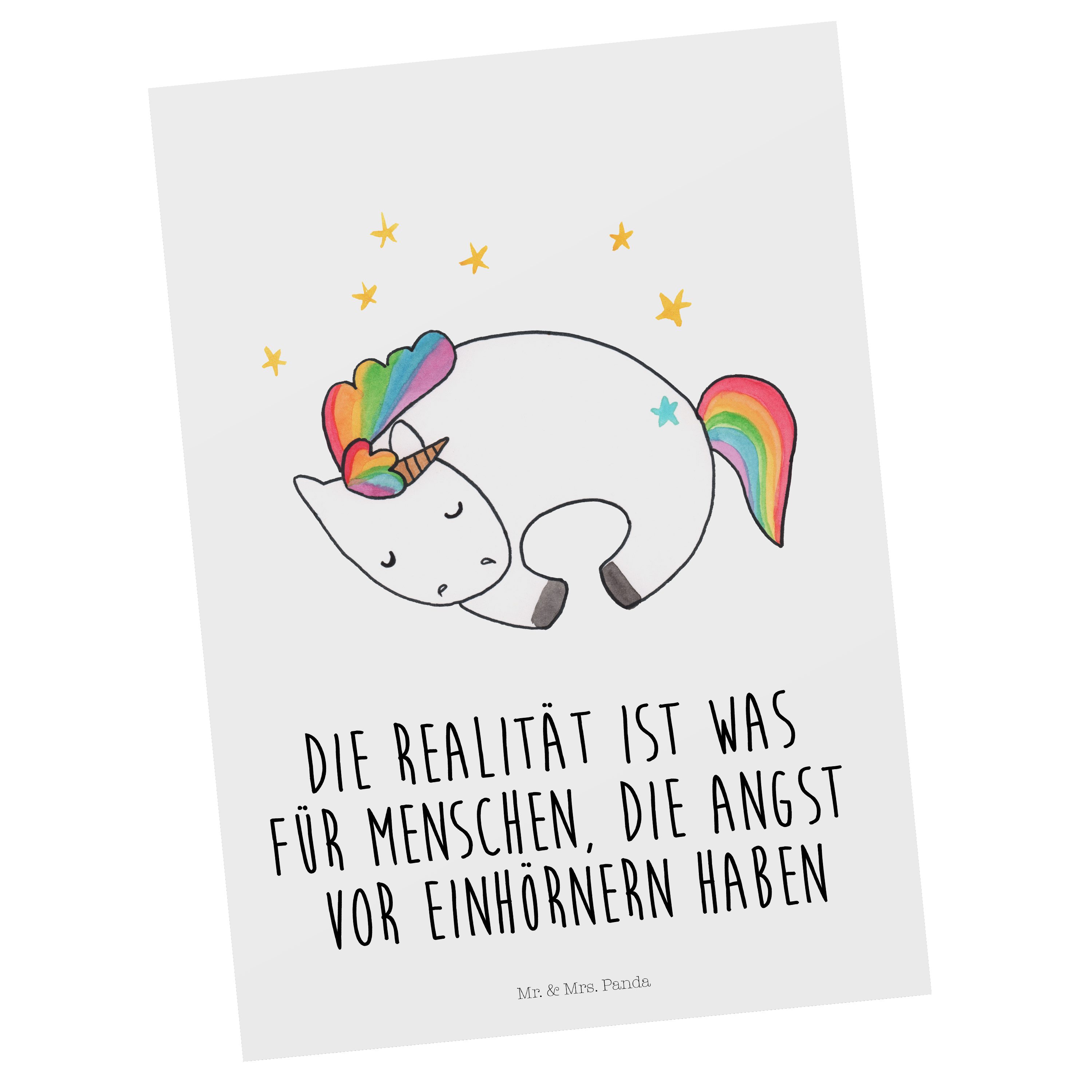 Mr. & Mrs. Panda Postkarte Einhorn Nacht - Weiß - Geschenk, Karte, Dankeskarte, Pegasus, Geschen