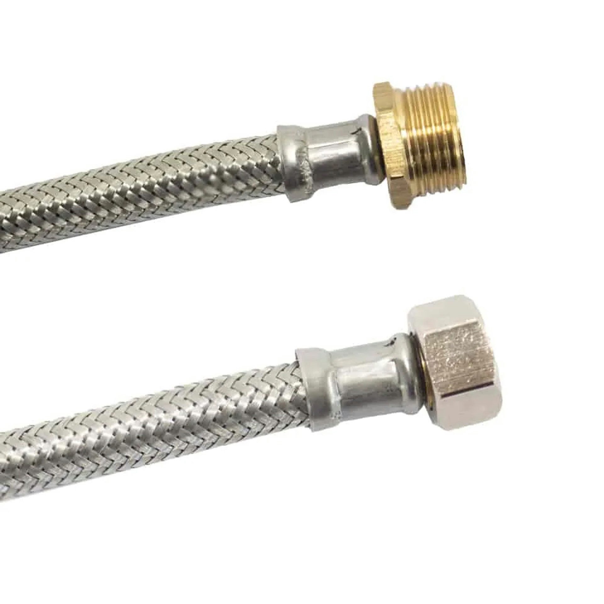 KLASEBO® flexibler Schlauch DN8 DVGW Panzerschlauch m. Edelstahlumflechtung 1/2″ AG x 1/2″ ÜM 500