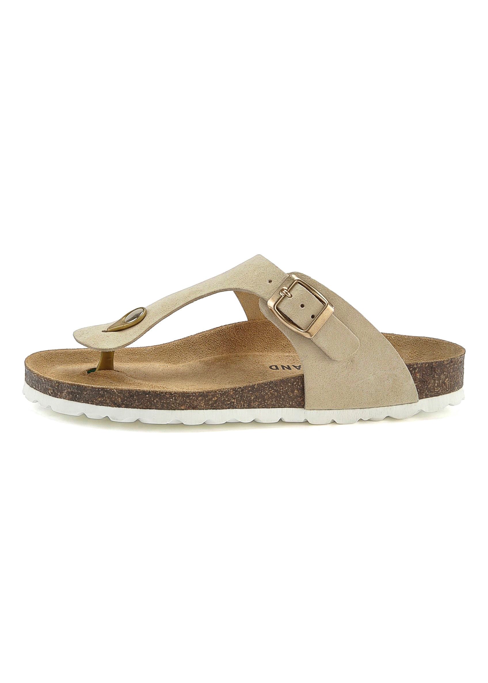 Elbsand Mule, Sandale, offener Schuh, Lederpantolette, Sommerschuhe Pantolette Zehentrenner aus hochwertigem Leder mit Komfortkorkfußbett