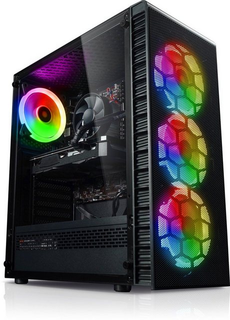 Kiebel Raptor V Gaming-PC (AMD Ryzen 5 AMD Ryzen 5 5600X, RTX 4060 Ti, 32 GB RAM, 3000 GB SSD, Luftkühlung, ARGB-Beleuchtung)