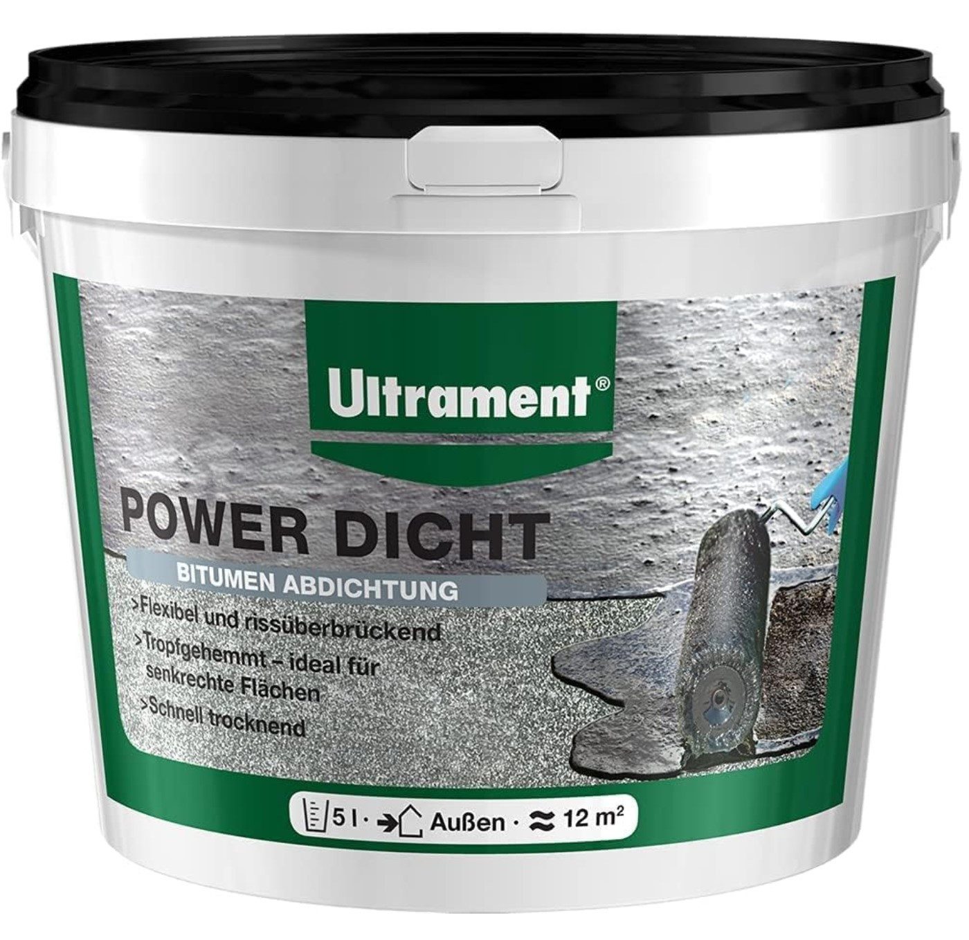 Ultrament Dichtstoff ULTRAMENT Power Dicht, Schwarz, 5 Ltr günstig online kaufen