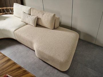 JVmoebel Ecksofa Weißes Ecksofa Moderne Wohnzimmer Möbel Designer Couch Textil Sofa, 4 Teile, Made in Europa