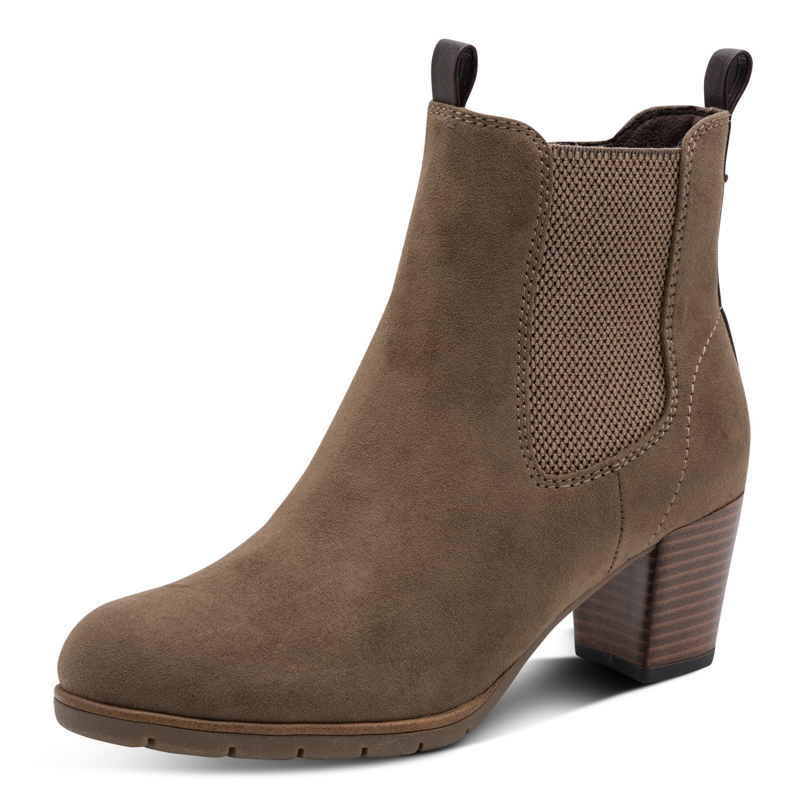 MARCO TOZZI Stiefelette Blockabsatz, Chelseaboots mit Stretch-Einsatz an der Außenseite