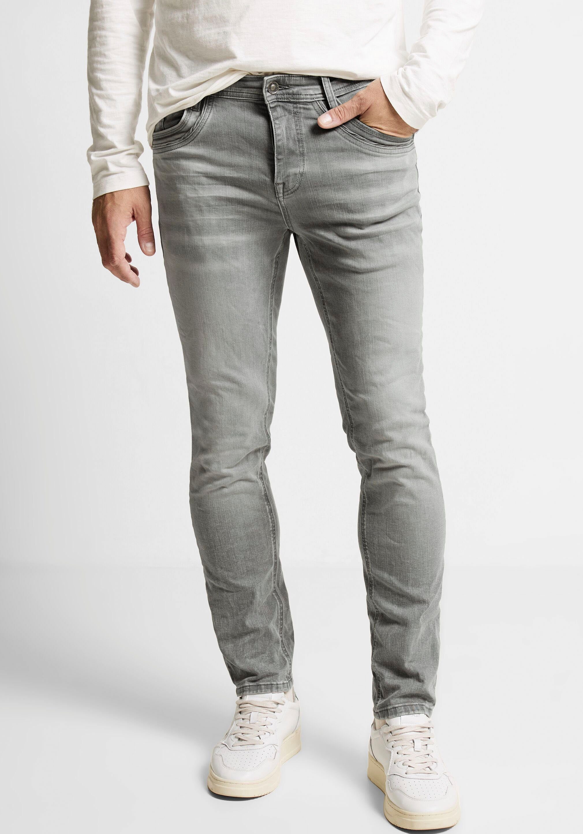 Waschung grauer STREET Slim-fit-Jeans ONE MEN in