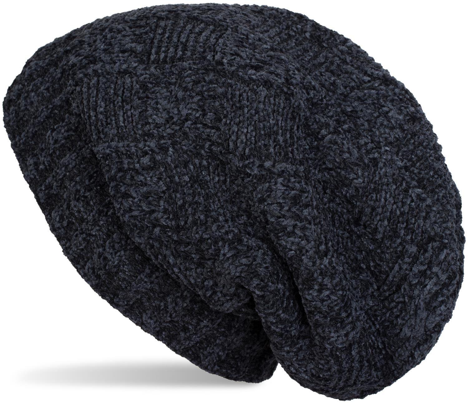 styleBREAKER Strickmütze Chenille Beanie Mütze mit Flecht Muster (1-St)