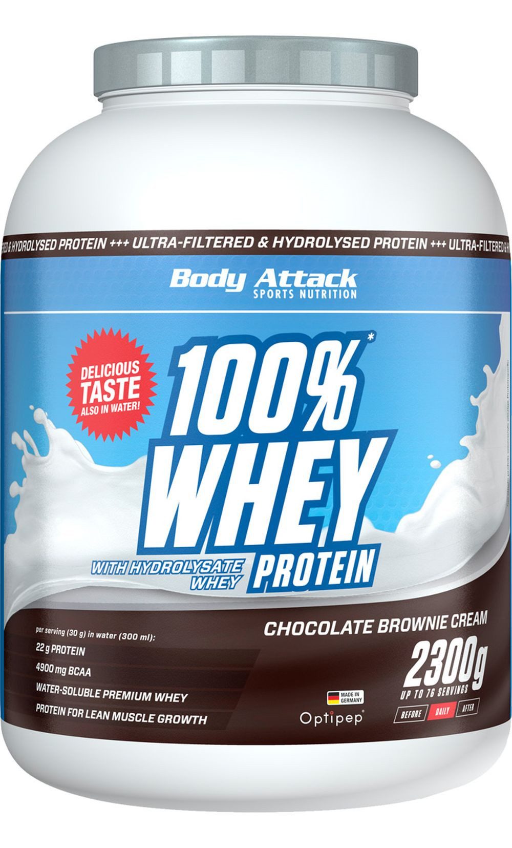 Body Attack Body Attack 100 % Whey Protein – 2,3 kg Pulver