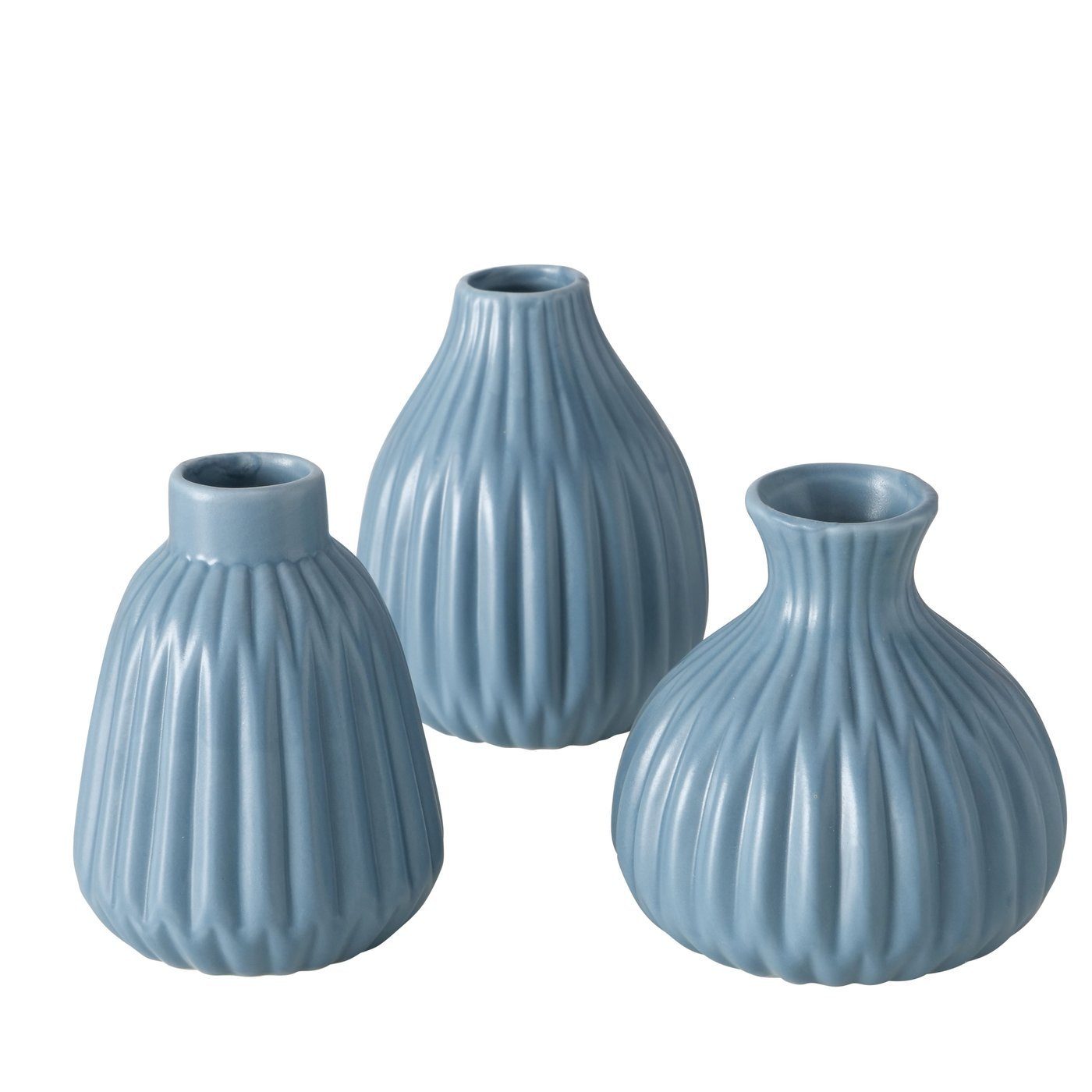 BOLTZE Tischvase Deko Vase im 2er Set aus Keramik Mattes Design Blau