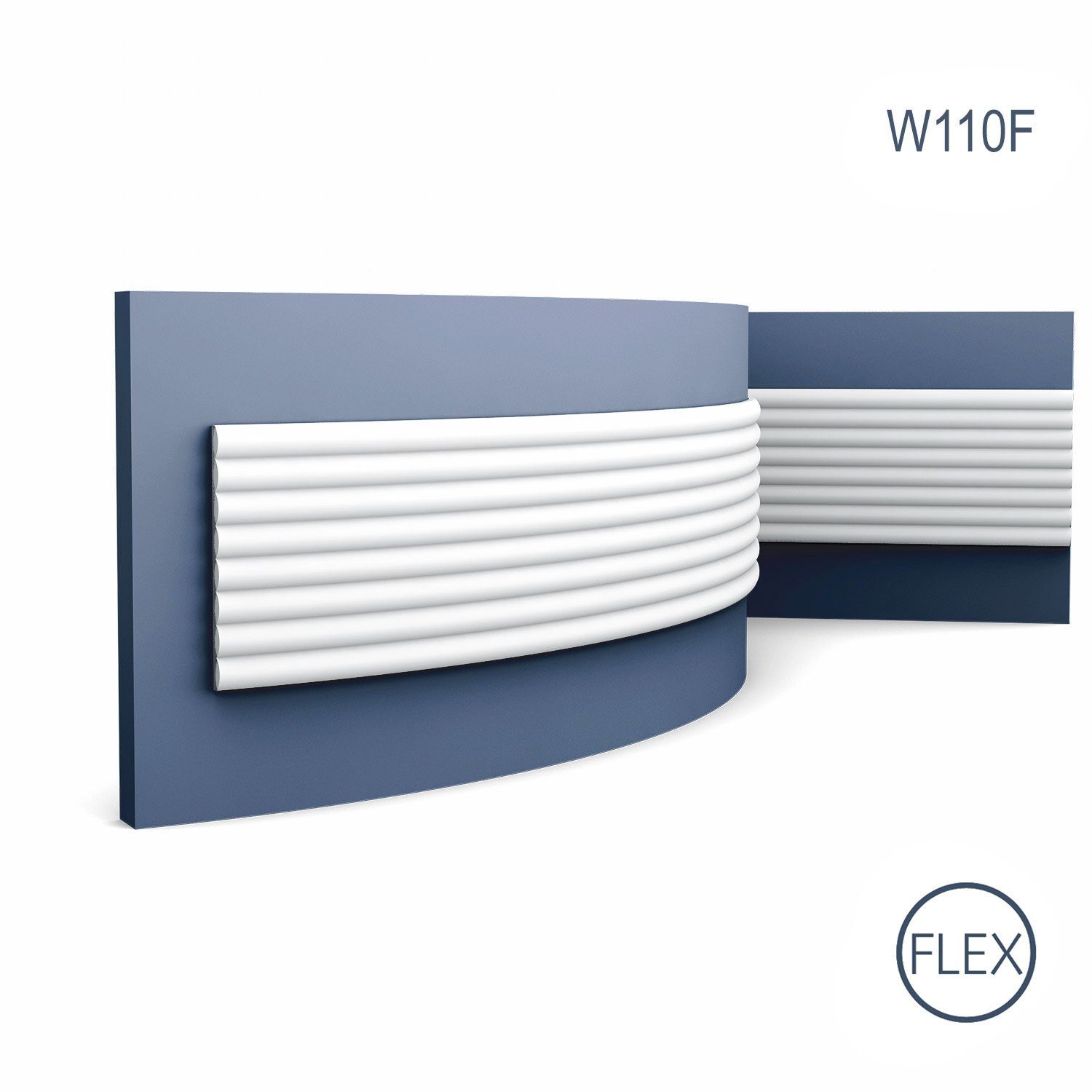 Orac Decor Flexprofil W110F MODERN HILL flexibles 3D Wandpaneel Zierelement 2 m (Profilleiste, 1-St., 3D Wandpaneel, flexibles Wandpaneel, Zierelement, 2 m), weiß, vorgrundiert