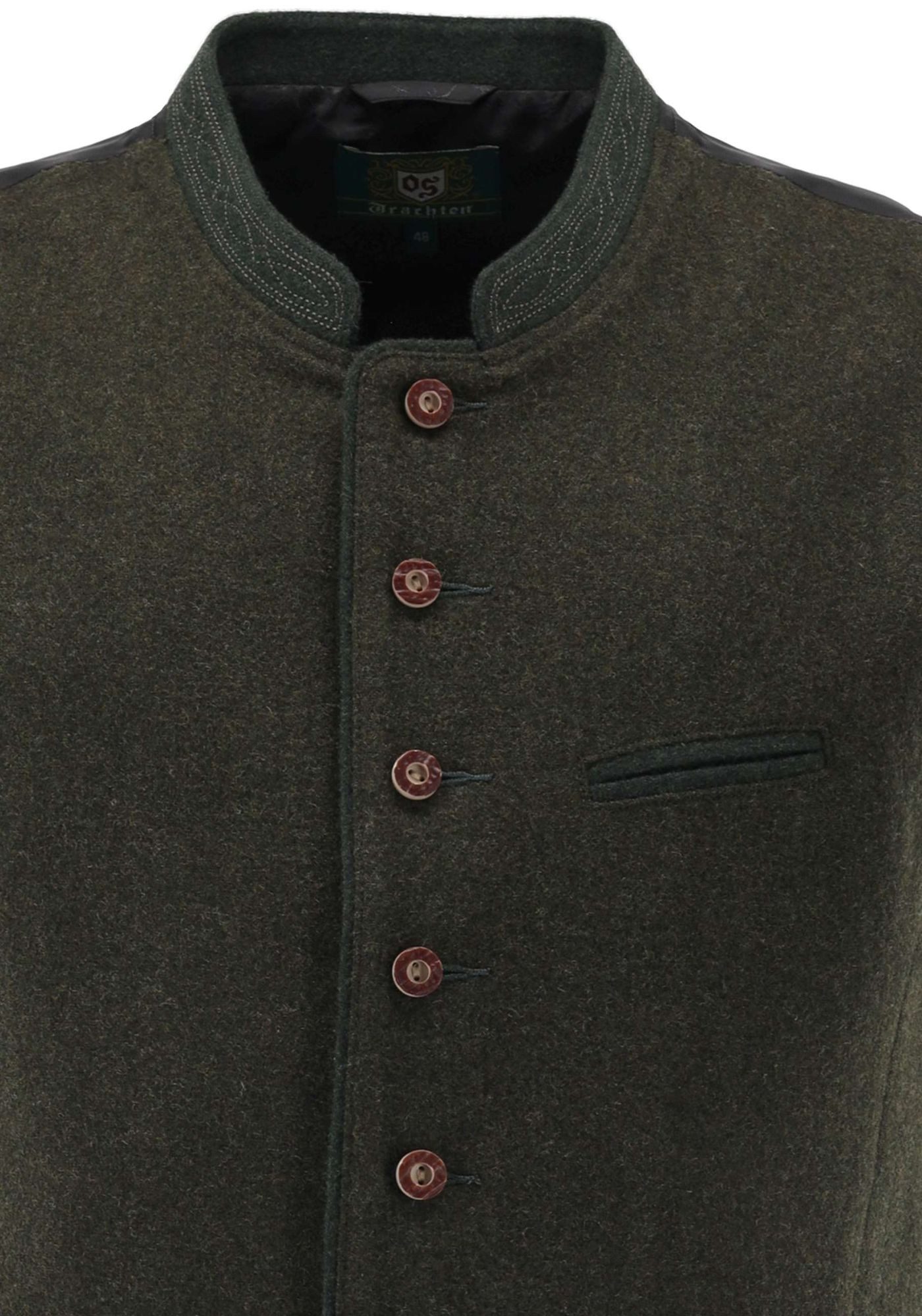 OS Trachten Trachtenweste Thoyad Slim Fit, Stehkragen, Wolle – Bild 3 von 5