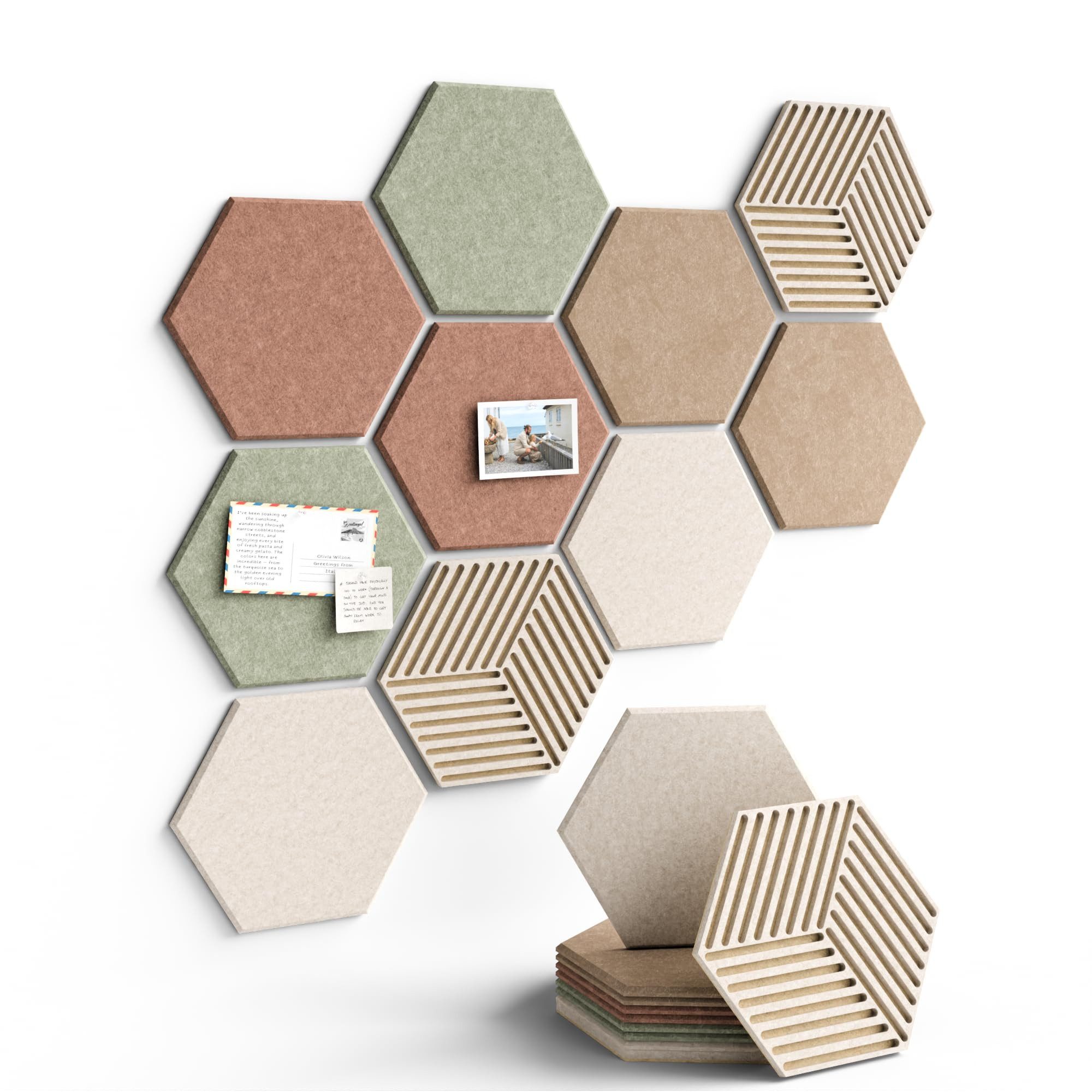 Pinnwand Korktafel Memoboard Pinnwand Filz Pinnwand Sechseckig,10 Stück