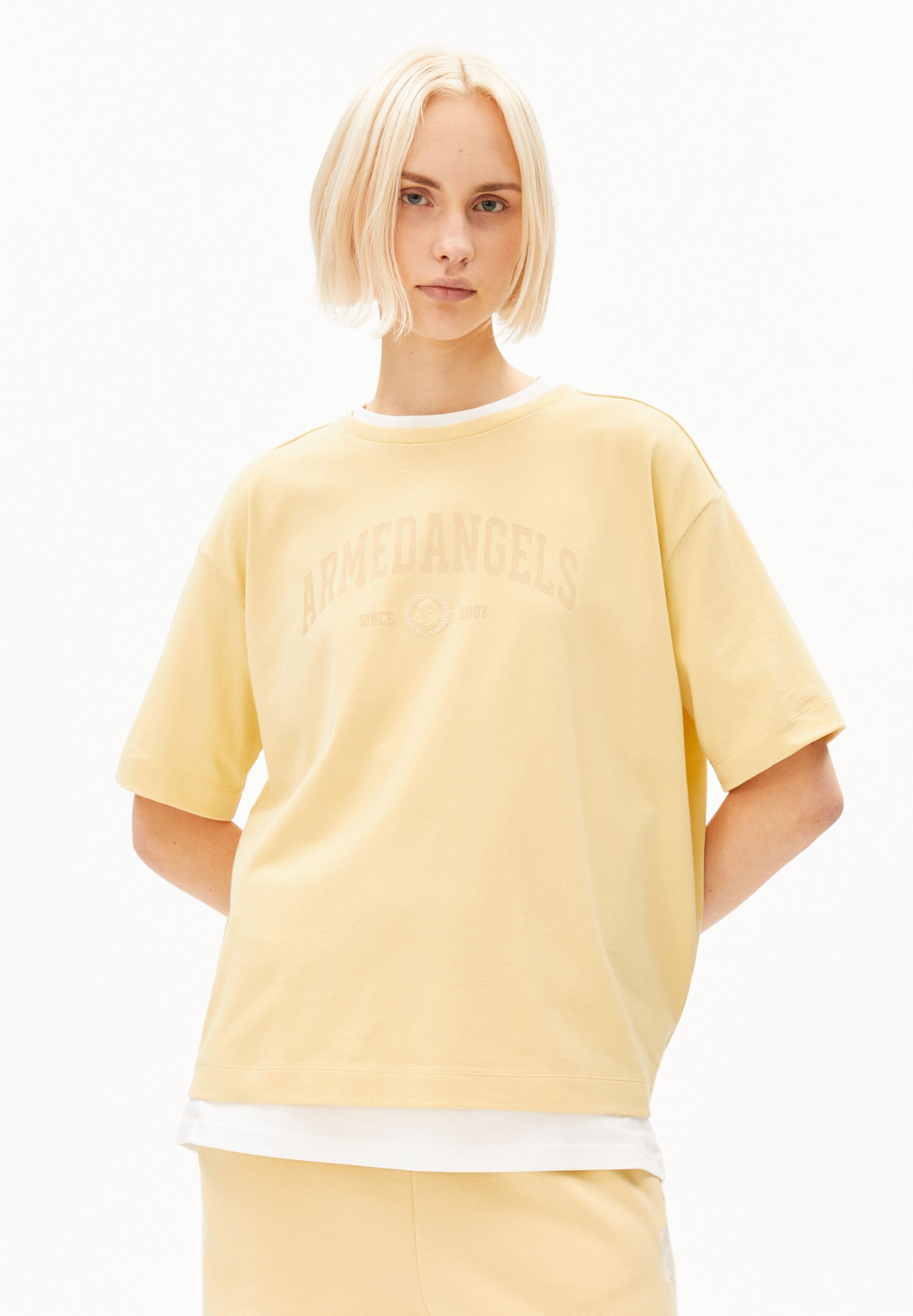 Armedangels T-Shirt GIANNAA COLLEGE T-Shirt aus Bio-Baumwoll Mix Oversized Fit