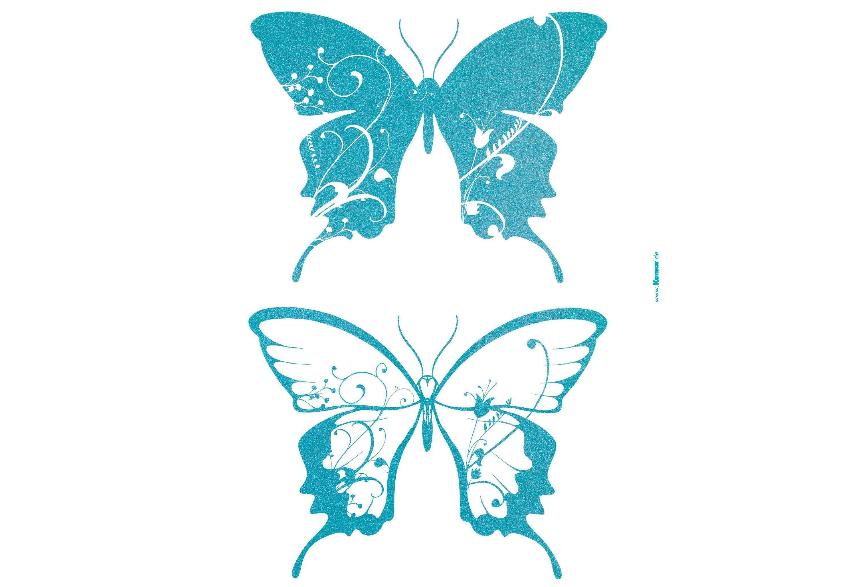 Komar Wandtattoo Farfalle - Größe 50 x 70 cm, selbstklebend, Wandsticker