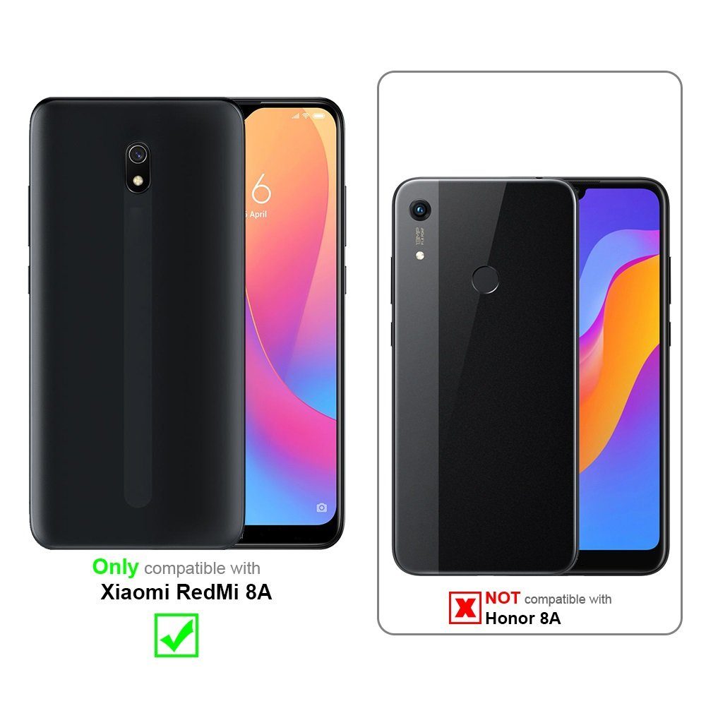 Cadorabo Handyhülle für Xiaomi RedMi 8A Hülle Xiaomi RedMi 8A, Hülle Schutzhülle Blumen Flower mit Standfunktion Kartenfach Magnet