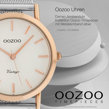 OOZOO Quarzuhr Oozoo Damen Armbanduhr Timepieces Analog, (Analoguhr), Damenuhr rund, groß (ca. 45mm) Metallarmband, Fashion-Style