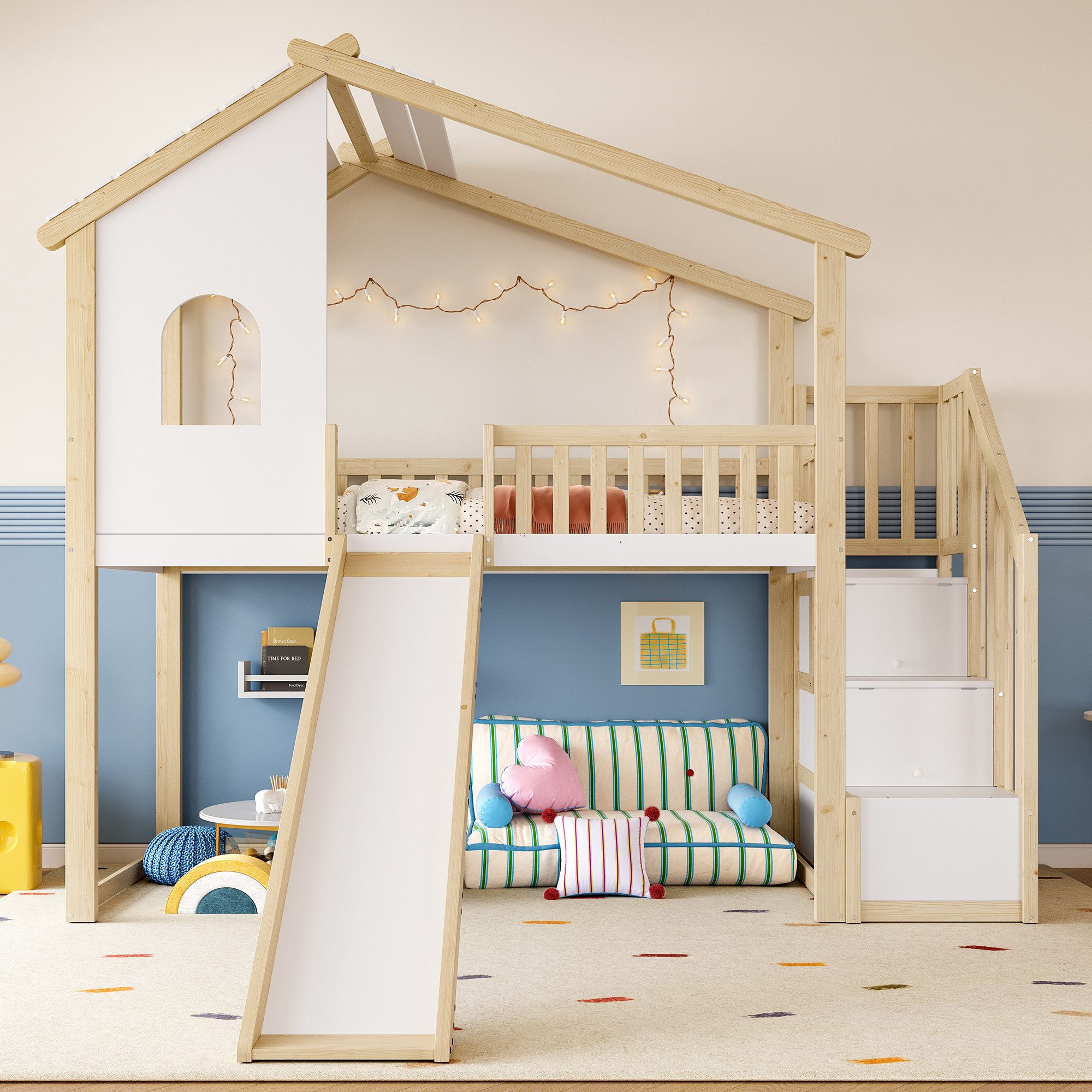 Merax Hochbett (1-St., Hausdesign Etagenbett Stockbett günstig online kaufen