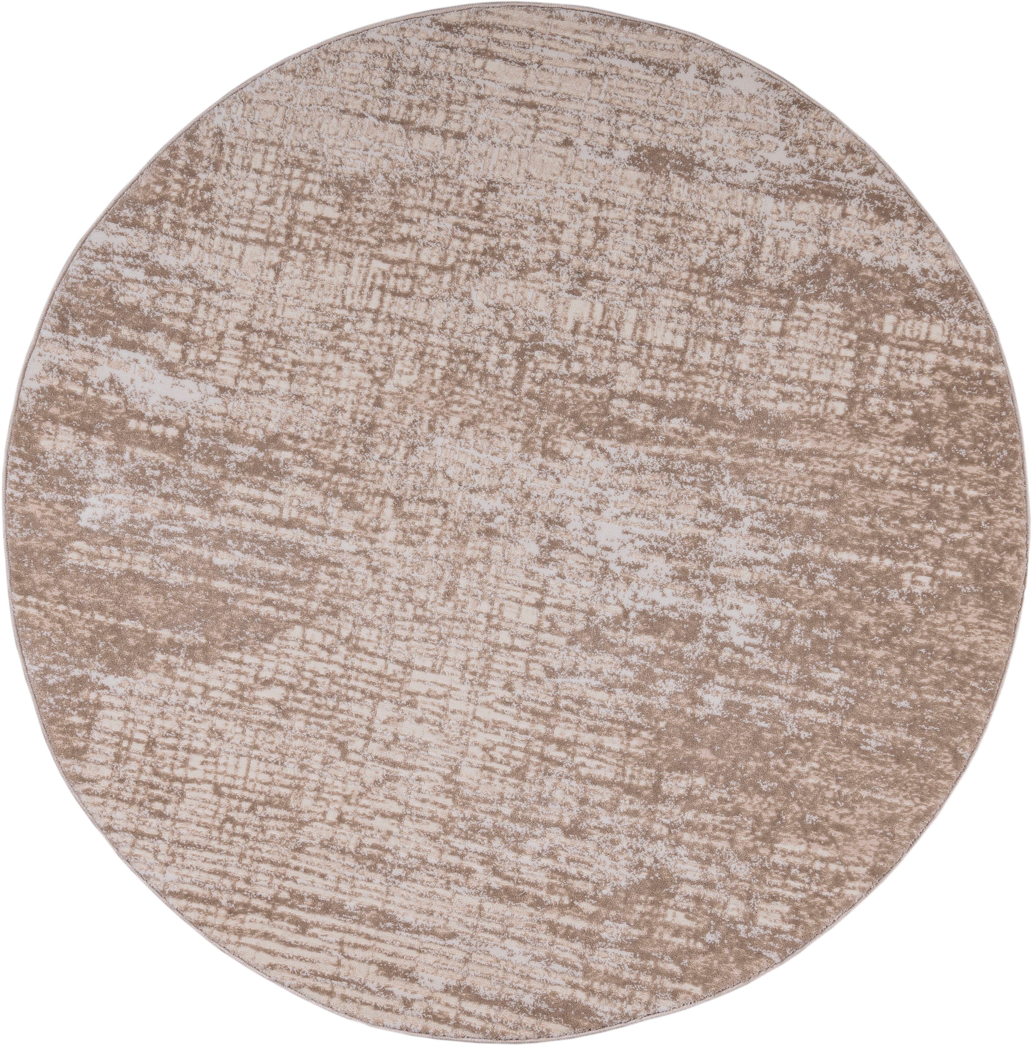 Teppich Ariano, Home affaire, rund, Höhe: 12 mm, Vintage, dezenter Glanz, Hoch-Tief-Struktur, Schrumpf-Carving-Effekt