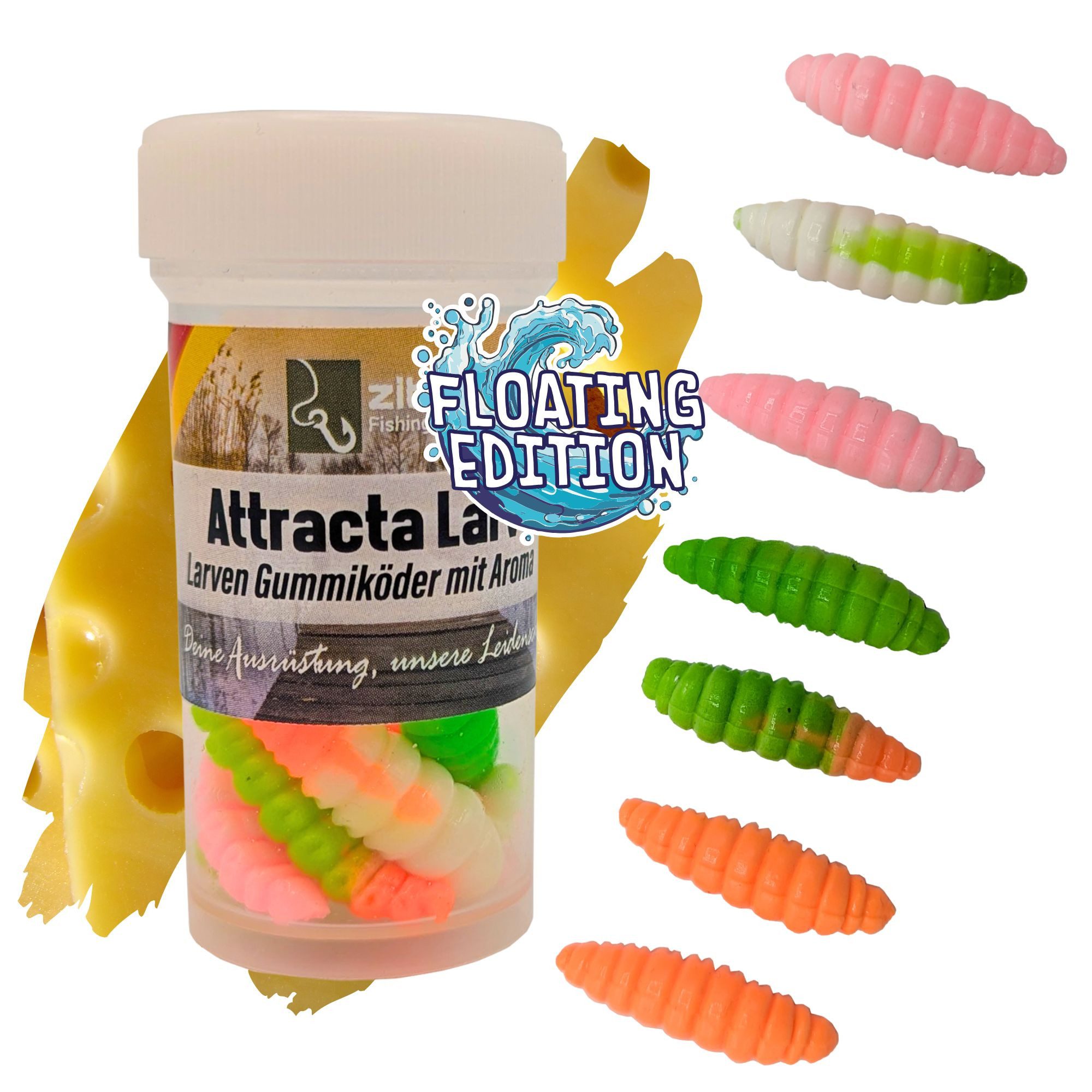 Kunstköder Attracta Larv Floating 3 Varianten Forellenköder Rotation Angelköder