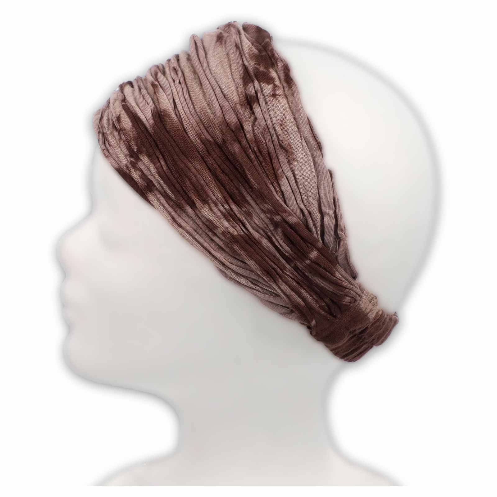 KUNST UND MAGIE Stirnband KUNST&MAGIE unisex hippie Stonewashed Batik Kopfband Stirnband Yoga Braun / Beige
